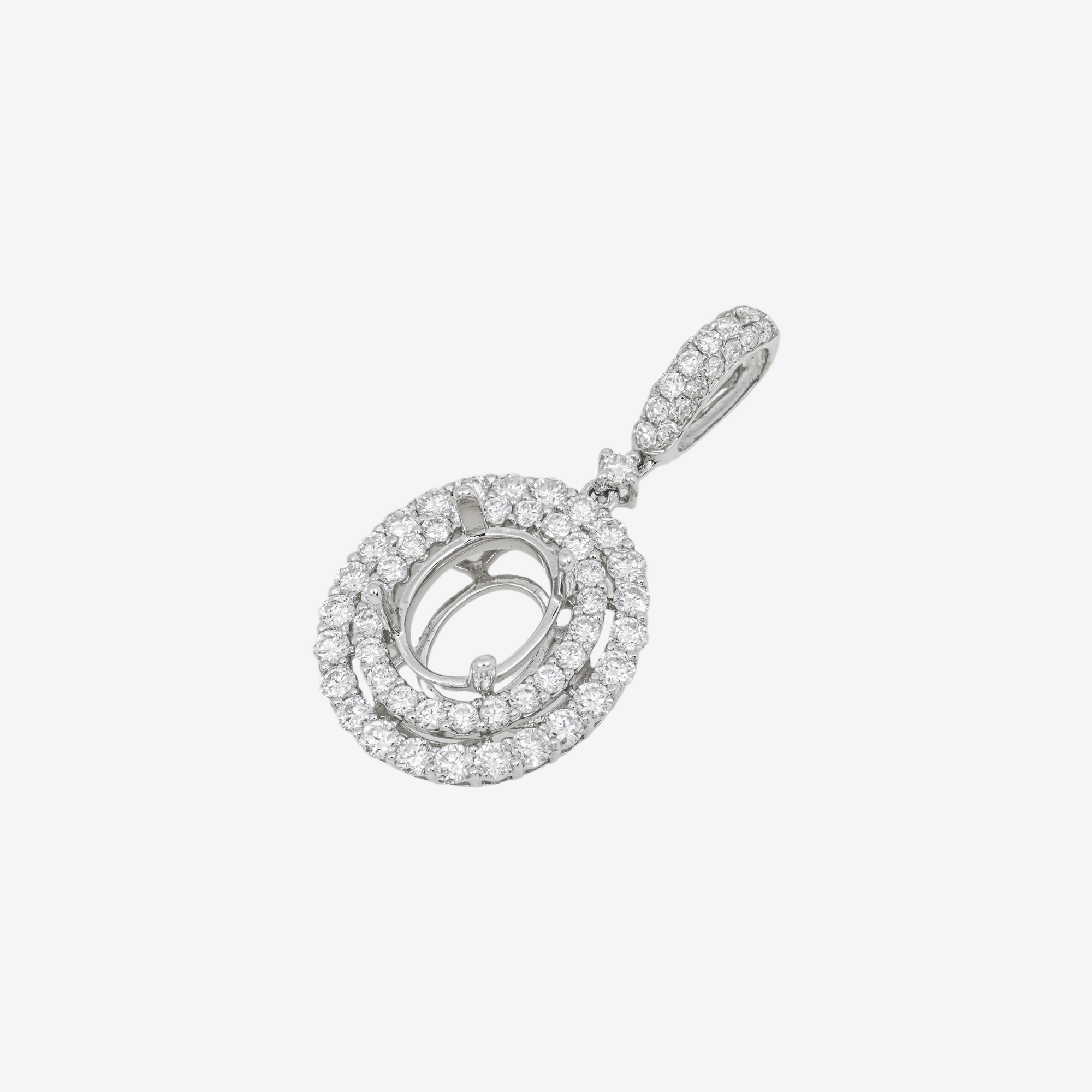 14K CIRCLE DIAMOND DROP PENDANT IN WG