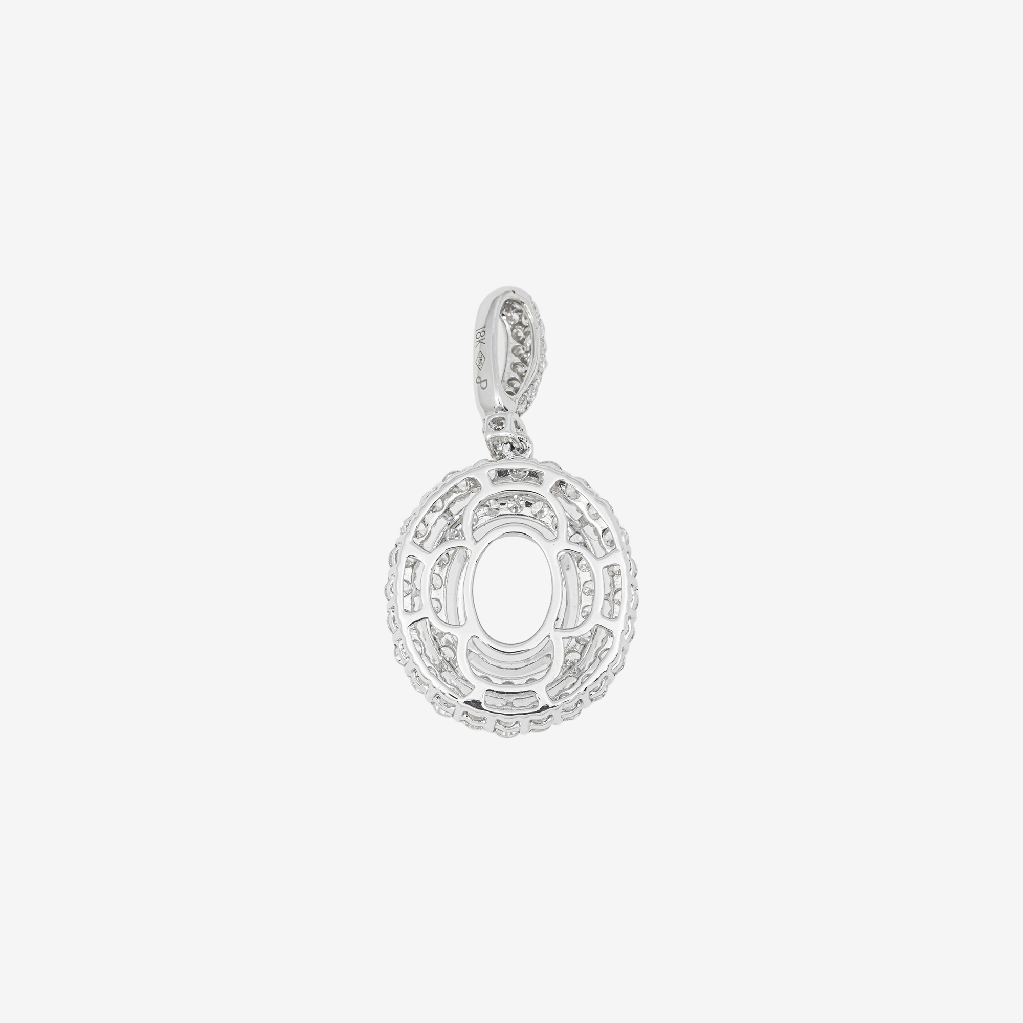 14K CIRCLE DIAMOND DROP PENDANT IN WG