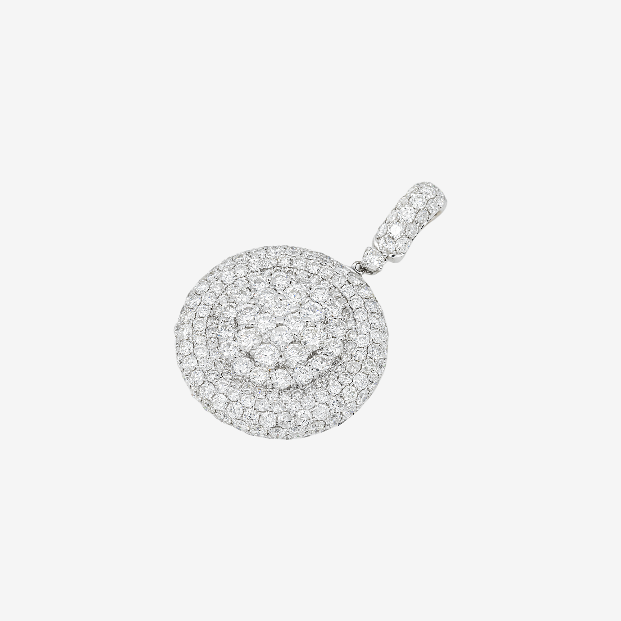 18K CIRCLE DIAMOND DROP PENDANT IN WG