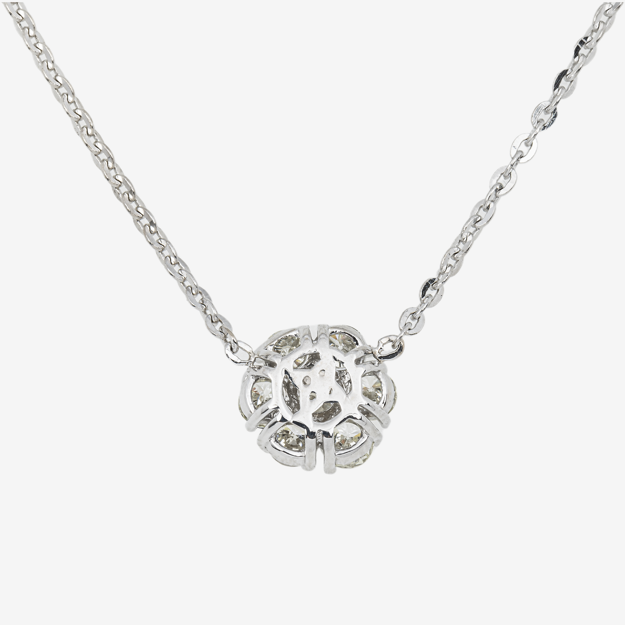DIAMOND CLUSTER NECKLACE IN WG