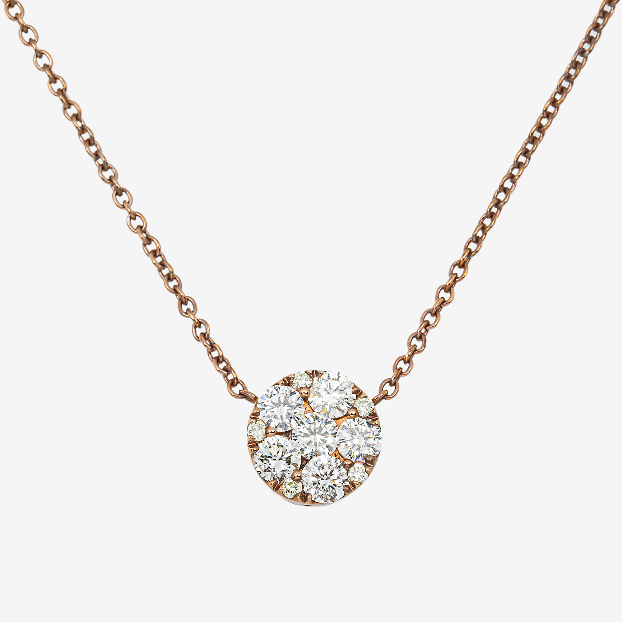 CIRCLE DIAMOND NECKLACE IN RG