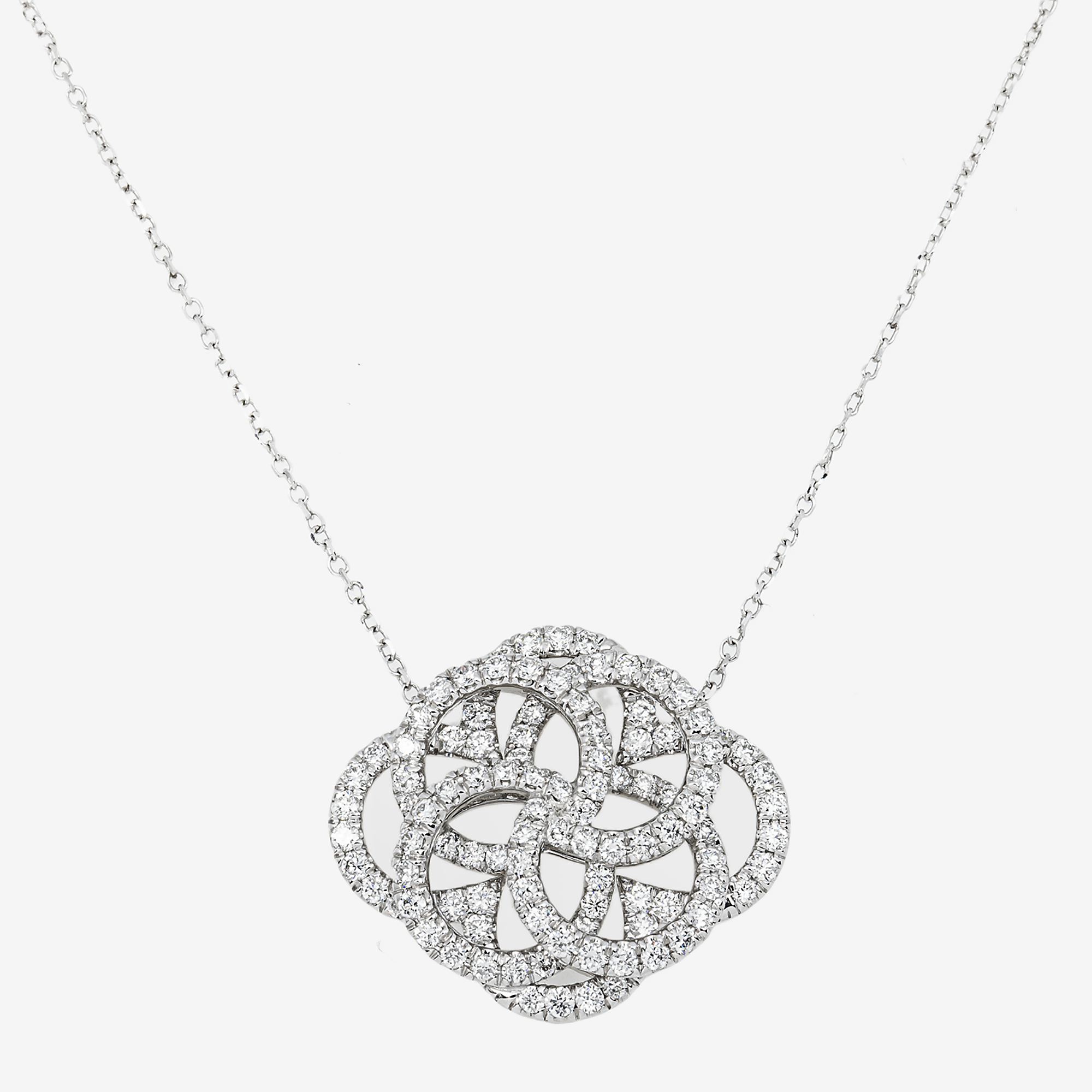 LOTUS DIAMOND NECKLACE IN WG