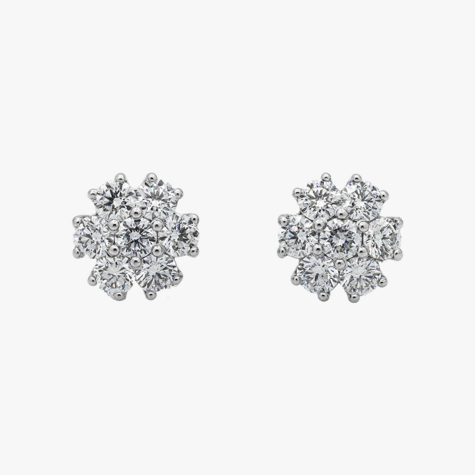 WHITE DIAMOND CLUSTER EARRINGS