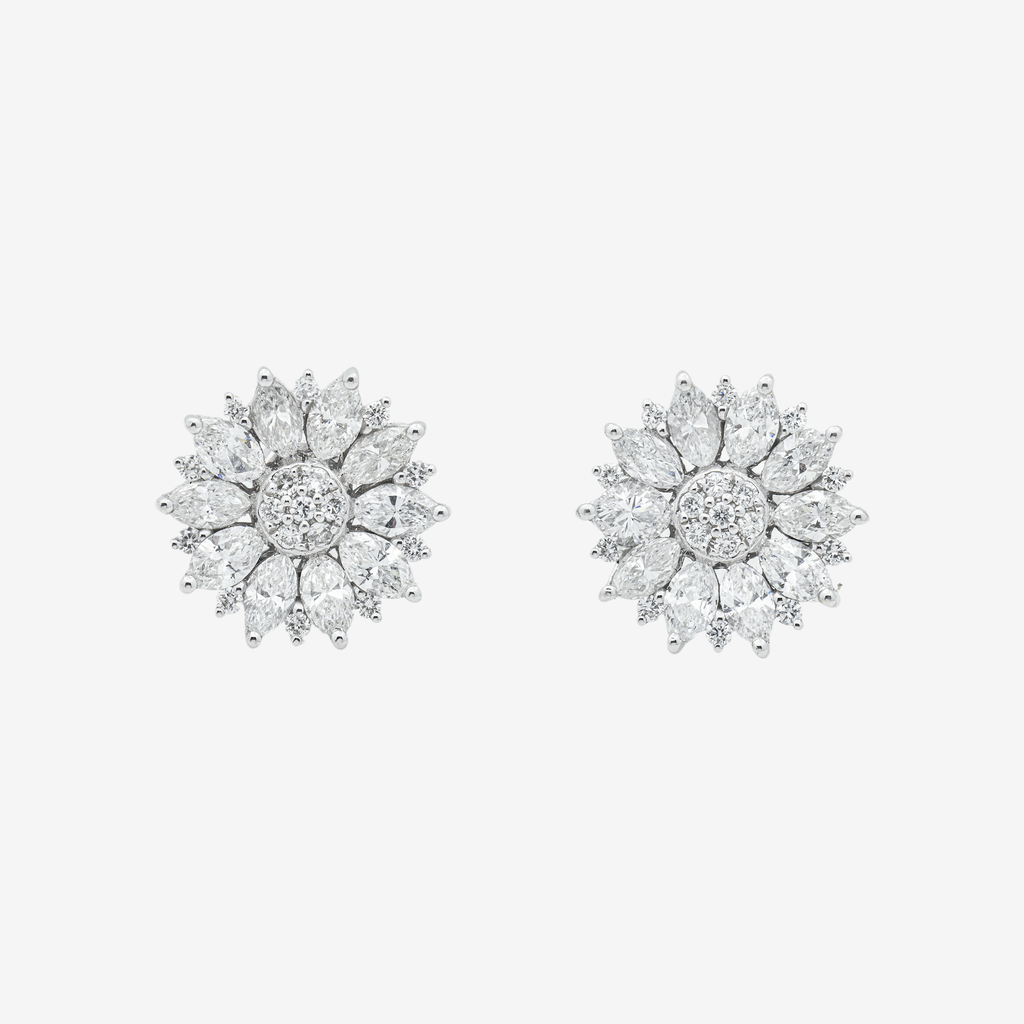 FLORAL PEAR SHAPE DIAMOND EARRINGS
