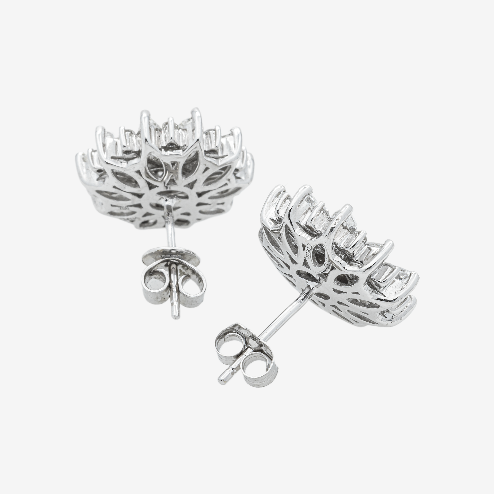 FLORAL PEAR SHAPE DIAMOND EARRINGS