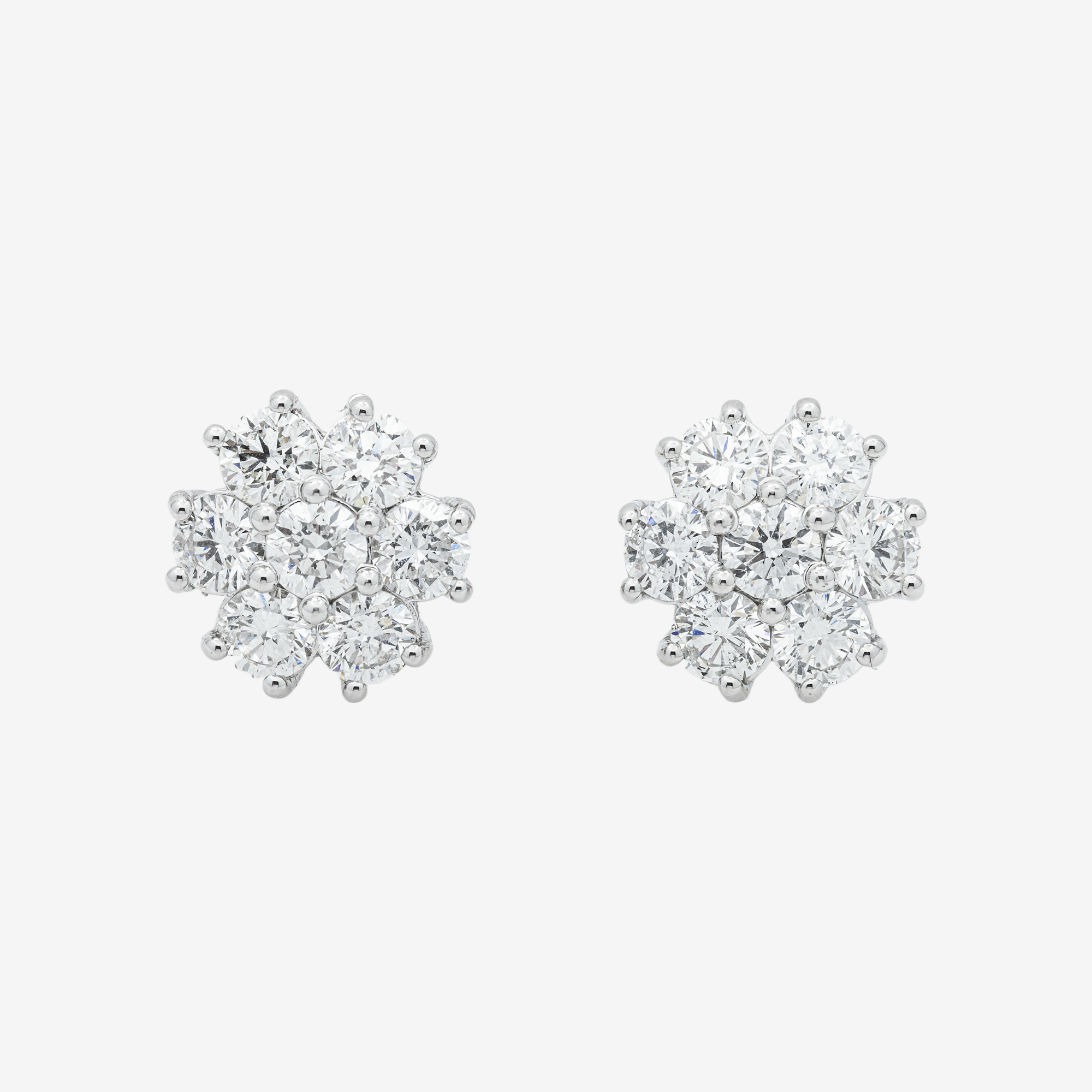 WHITE DIAMOND CLUSTER EARRINGS