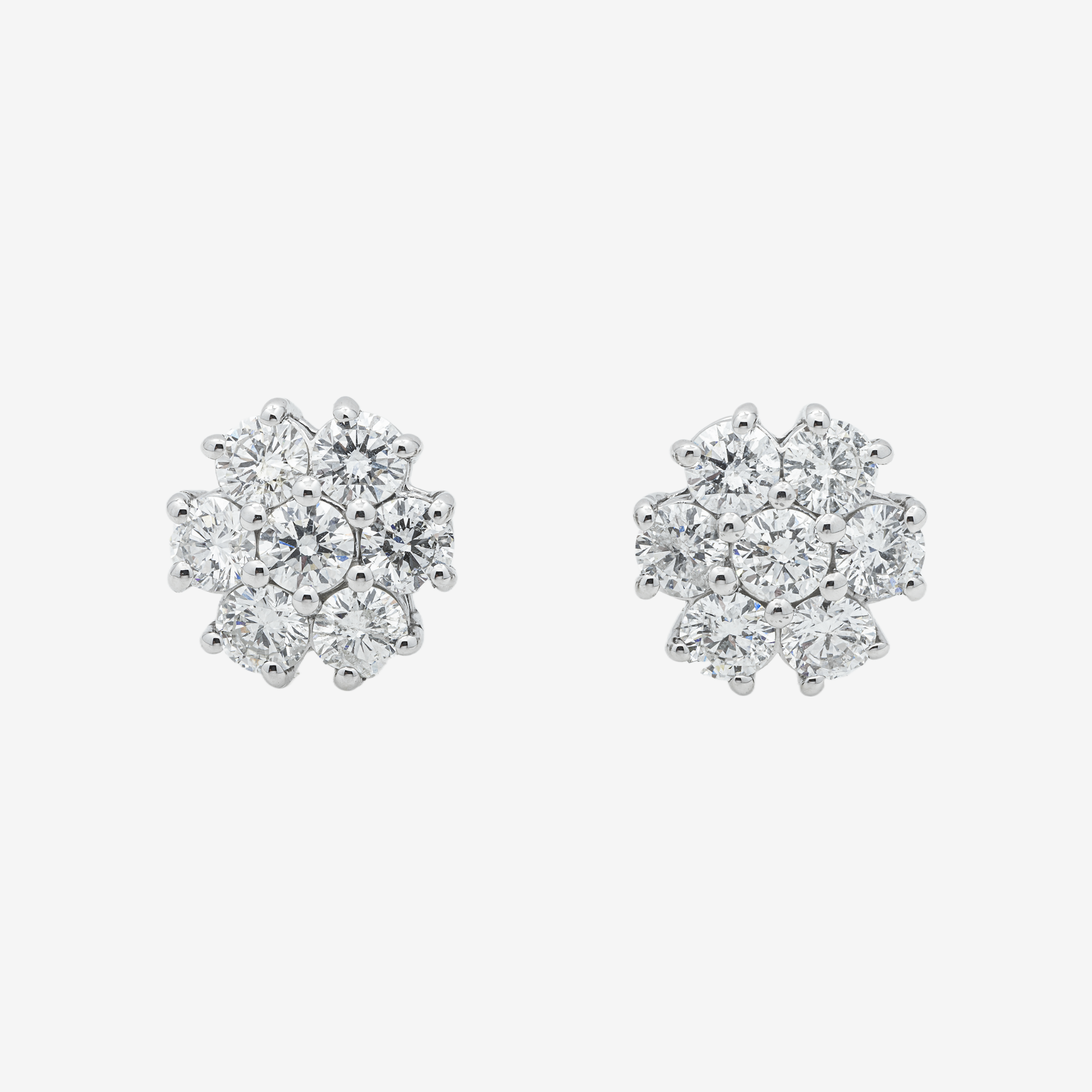 WHITE 3.6CT DIAMOND CLUSTER EARRINGS
