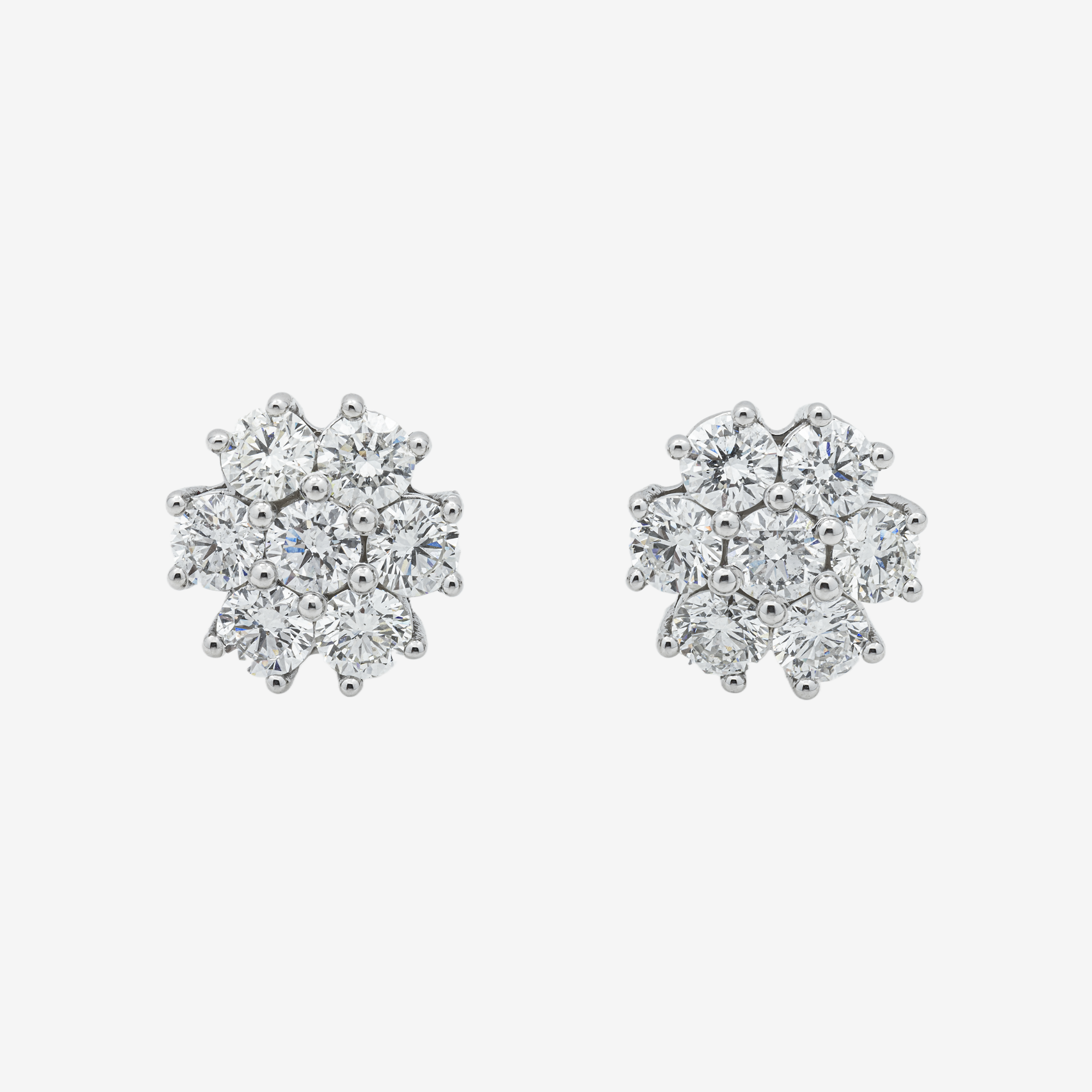 WHITE 1.4CT DIAMOND CLUSTER EARRINGS