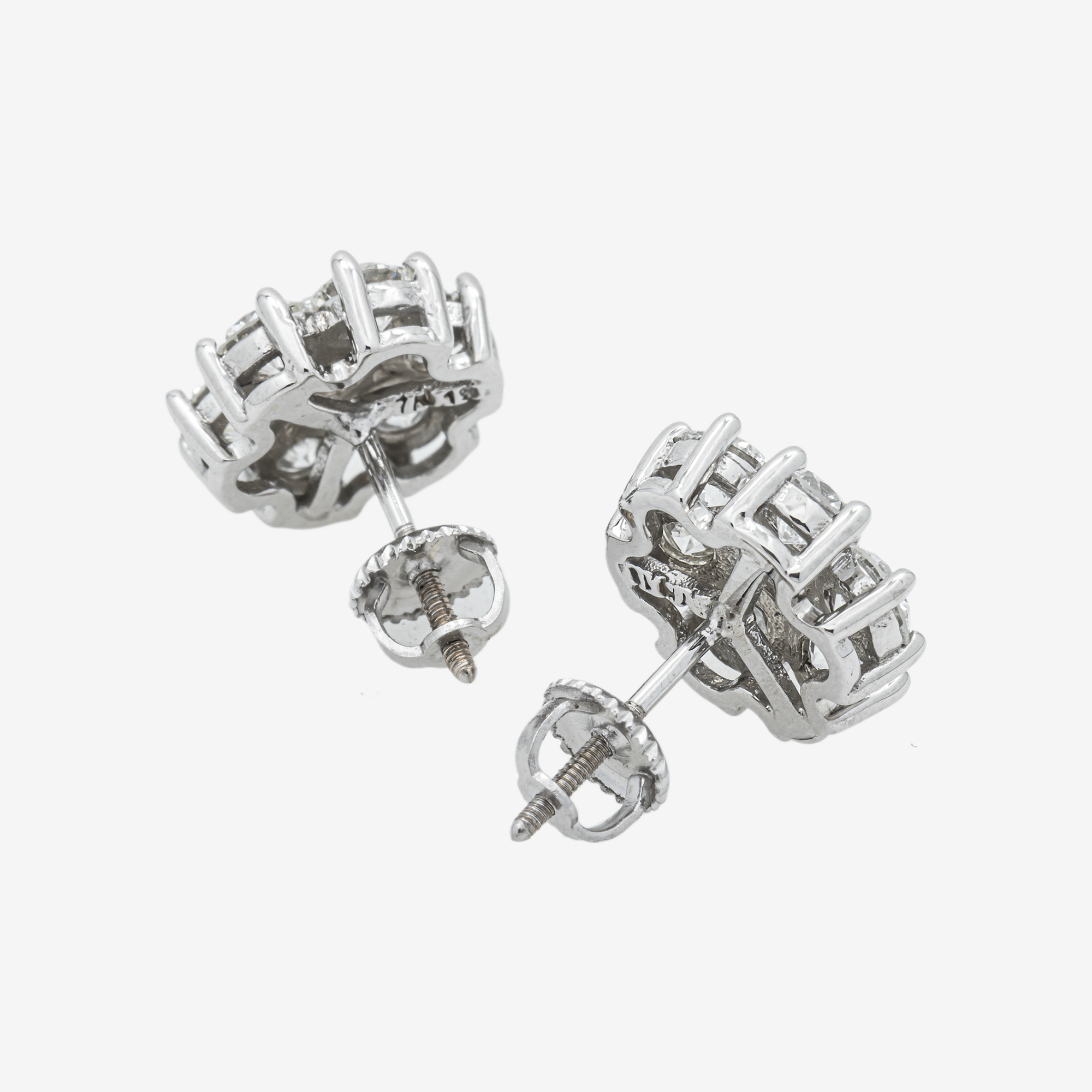 WHITE 1.4CT DIAMOND CLUSTER EARRINGS