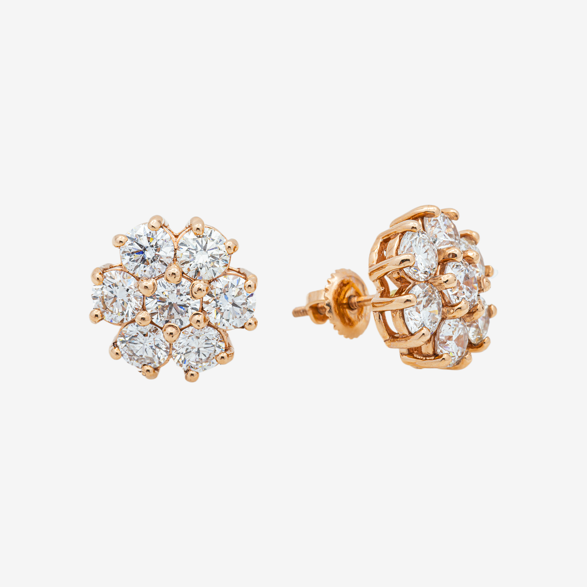 3.6CT DIAMOND CLUSTER EARRINGS