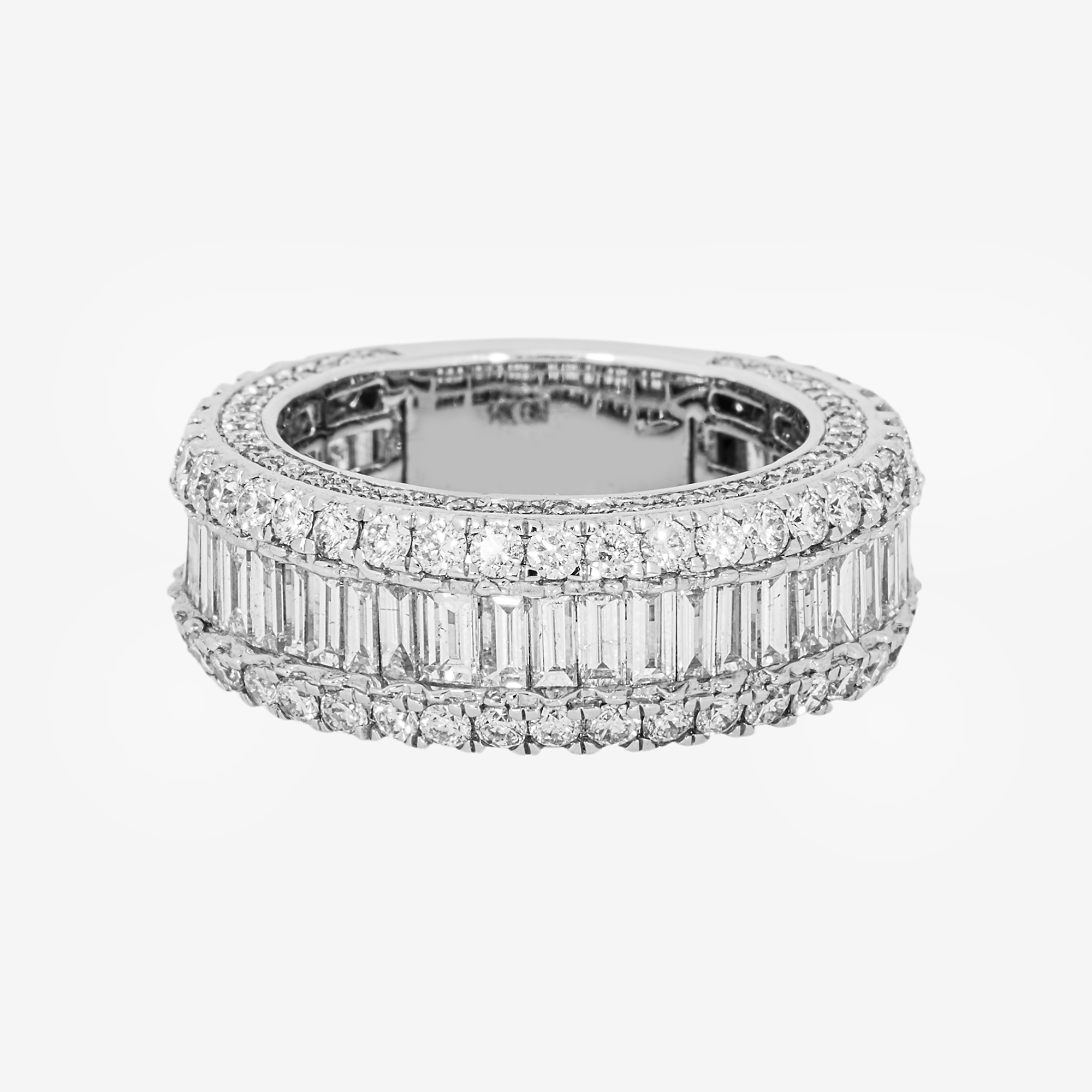 14K DOUBLE ROW CIRCLE DIAMOND RING