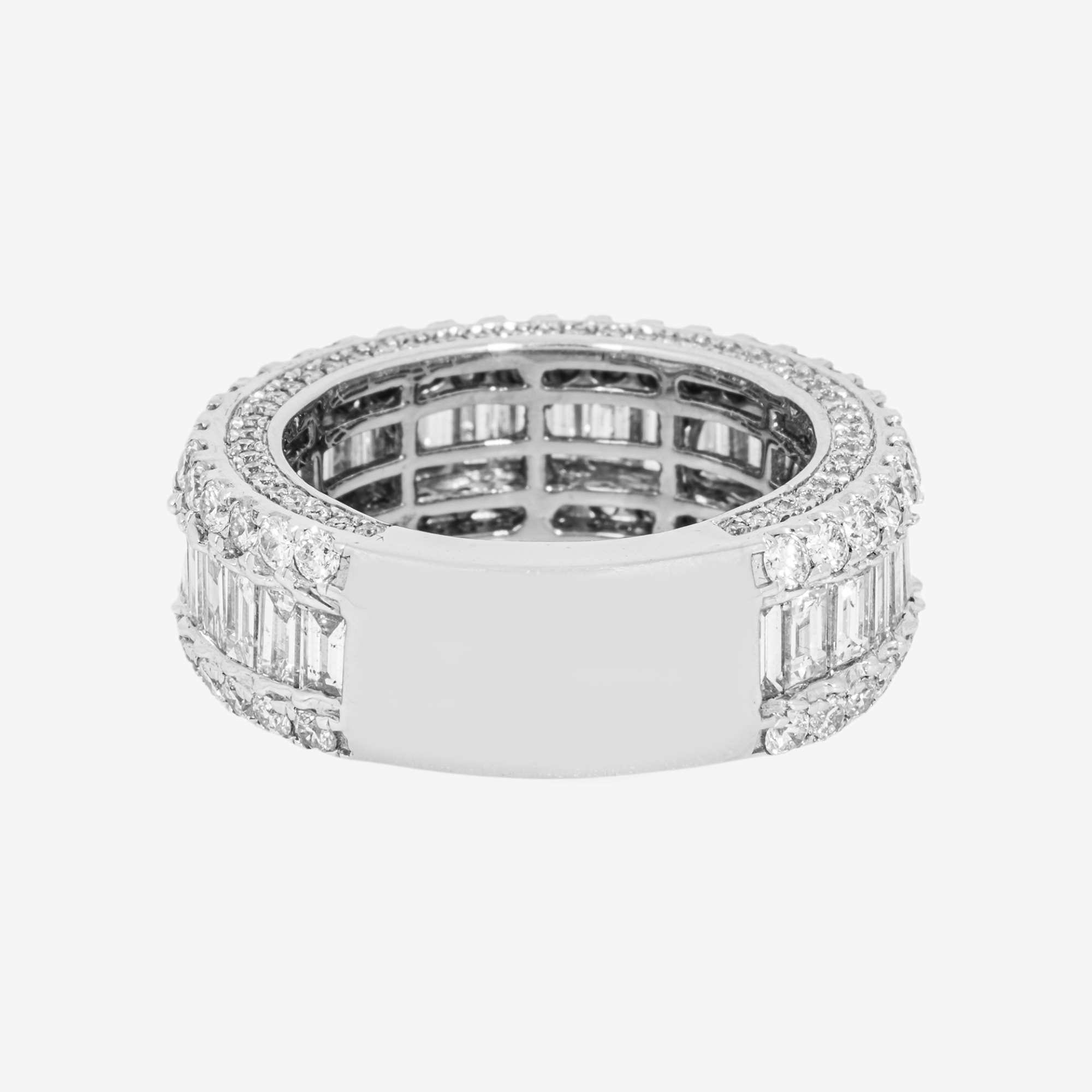 14K DOUBLE ROW CIRCLE DIAMOND RING