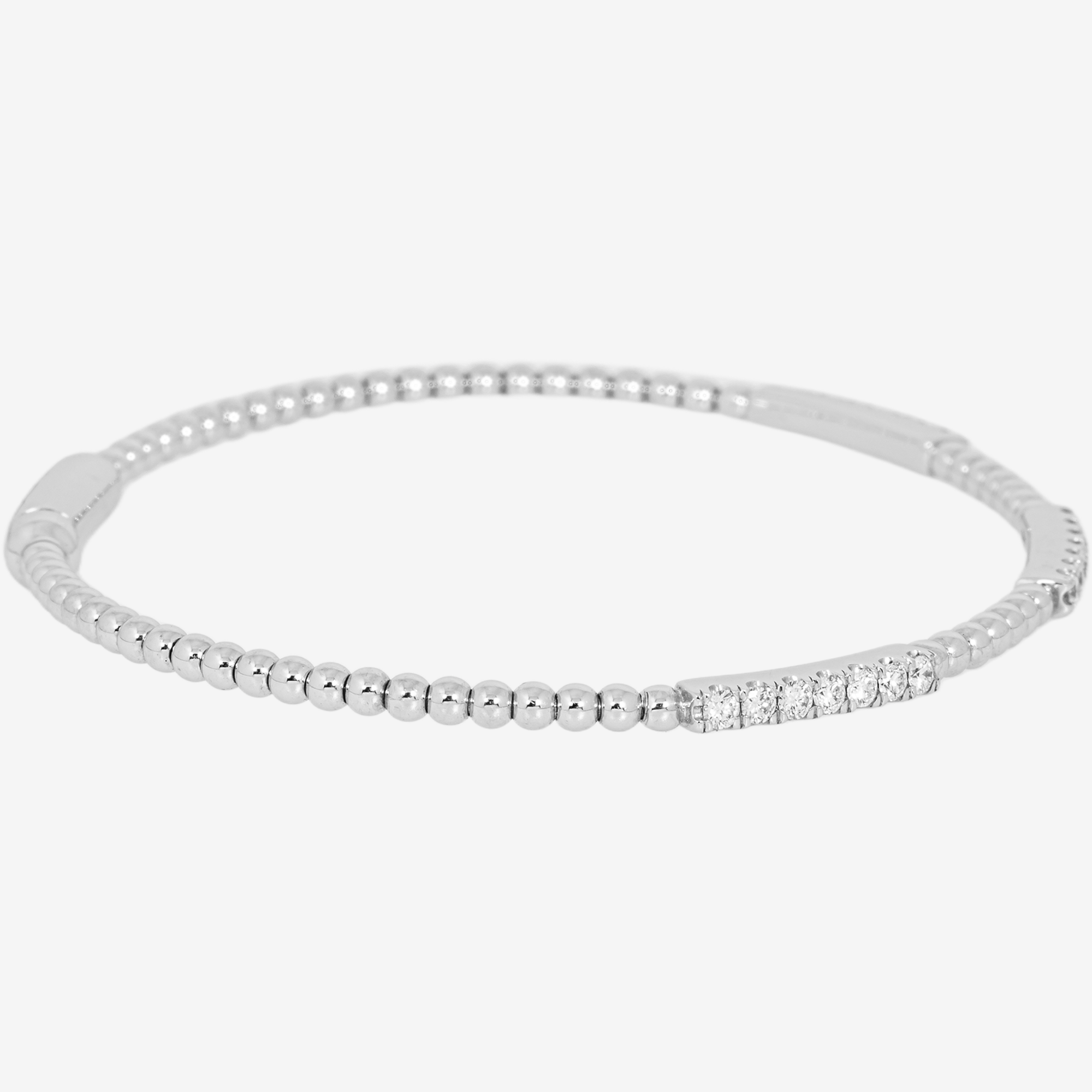 WHITE BEAD DIAMOND TENNIS BRACELET