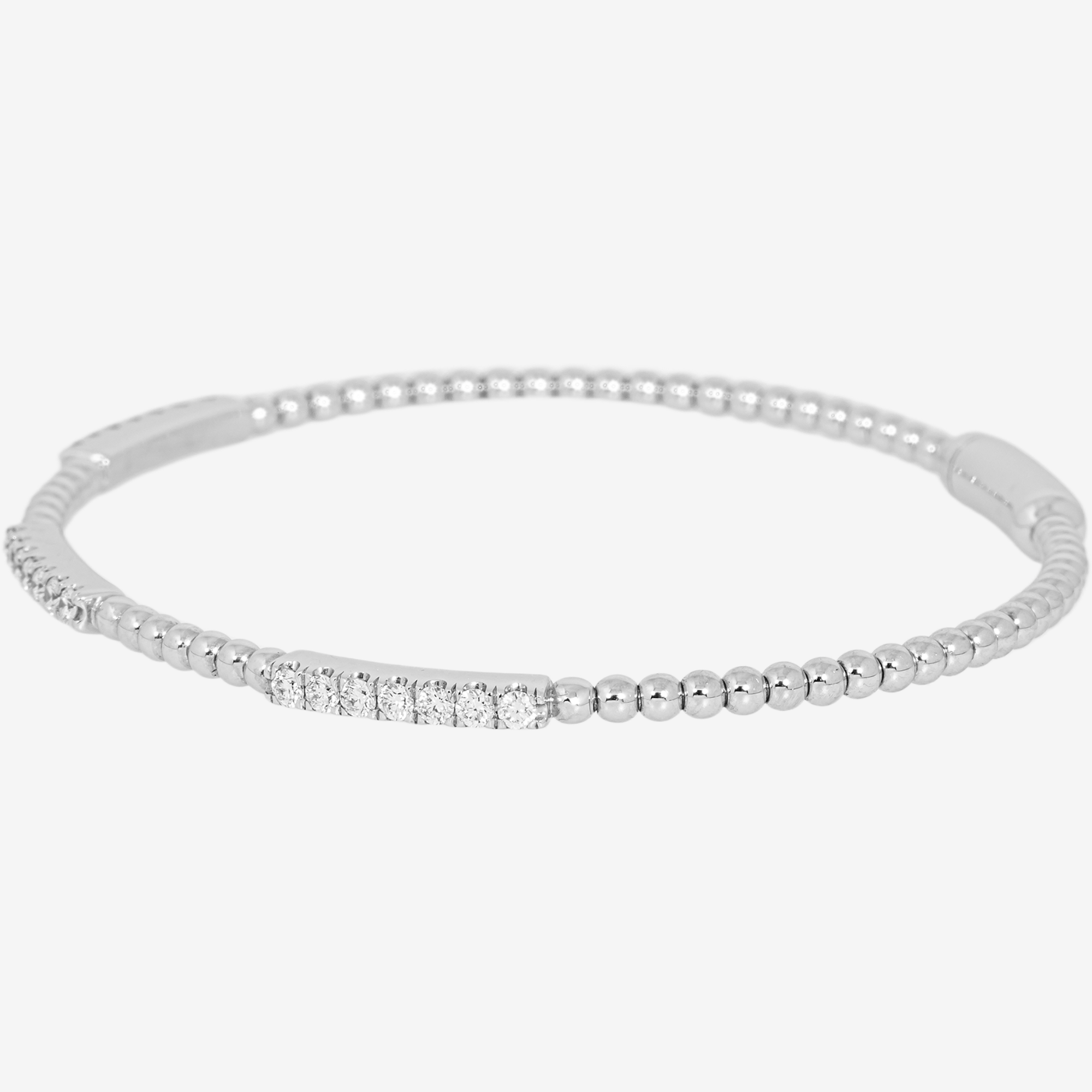 WHITE BEAD DIAMOND TENNIS BRACELET
