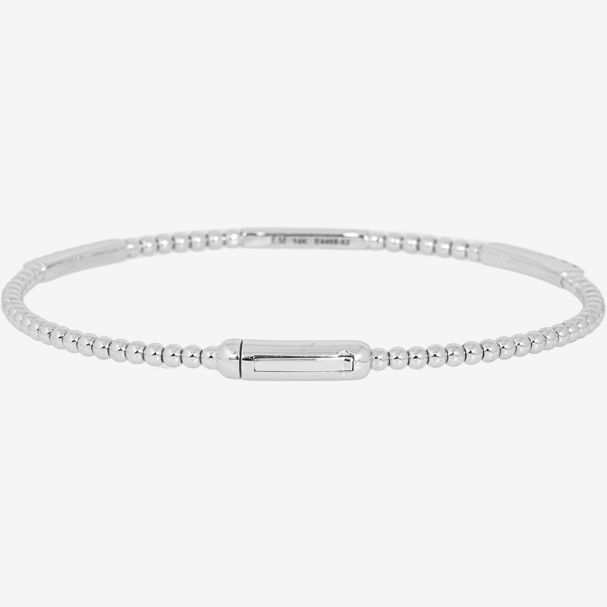 WHITE BEAD DIAMOND TENNIS BRACELET