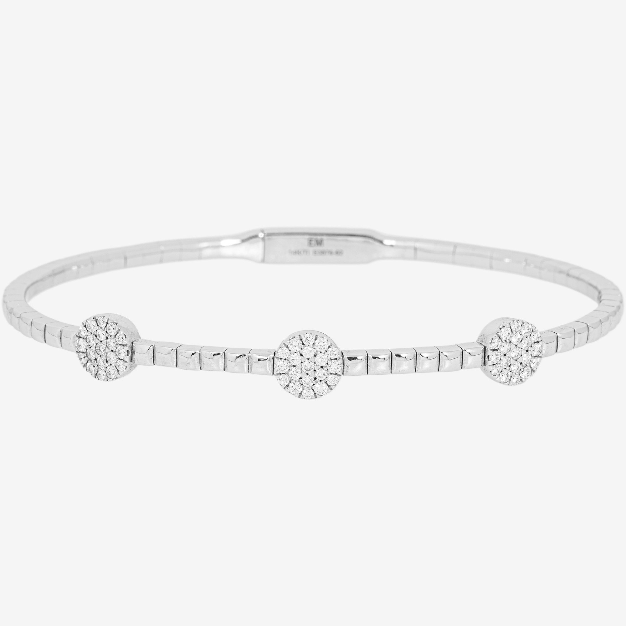 WHITE 3 CIRCLE DIAMOND BANGLE