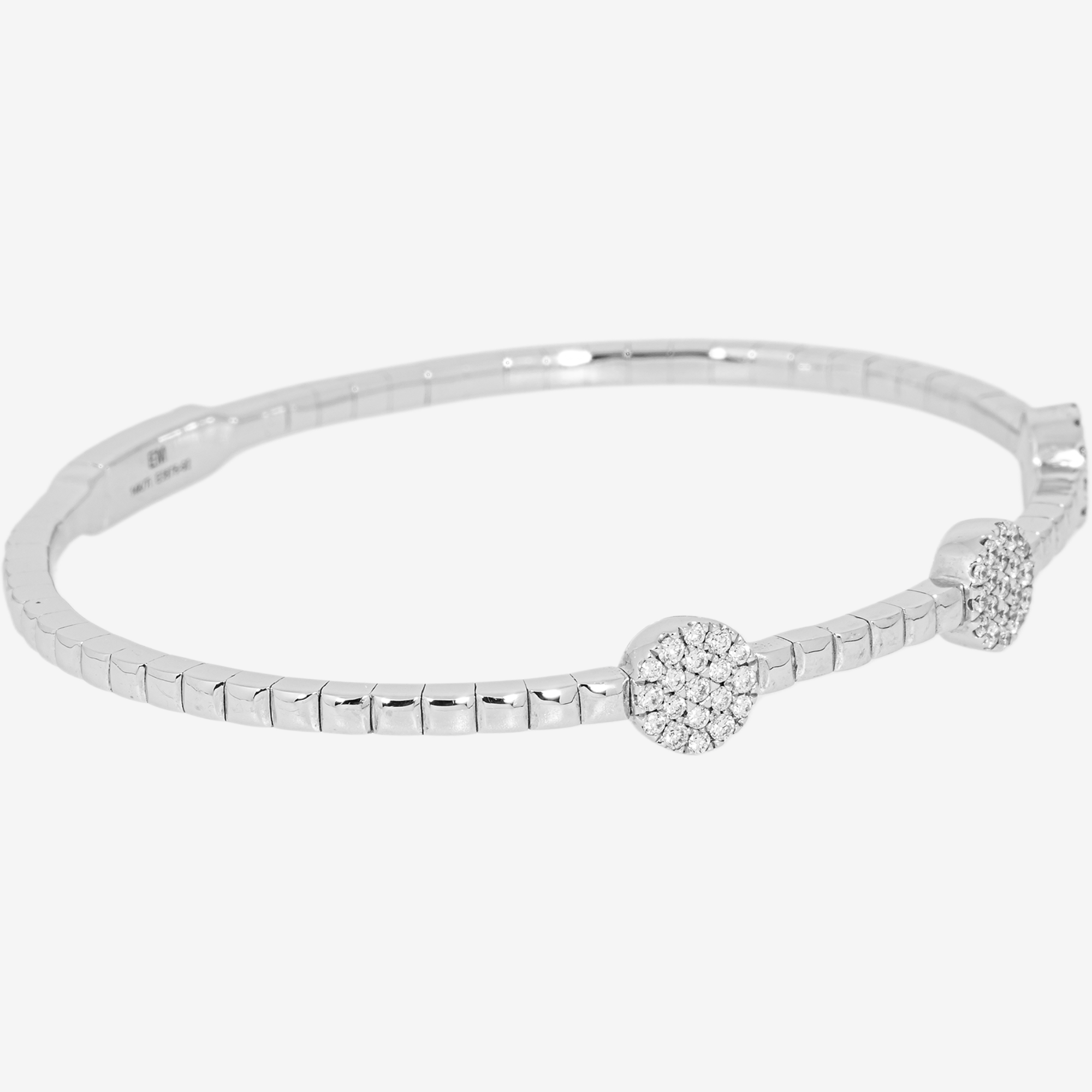 WHITE 3 CIRCLE DIAMOND BANGLE
