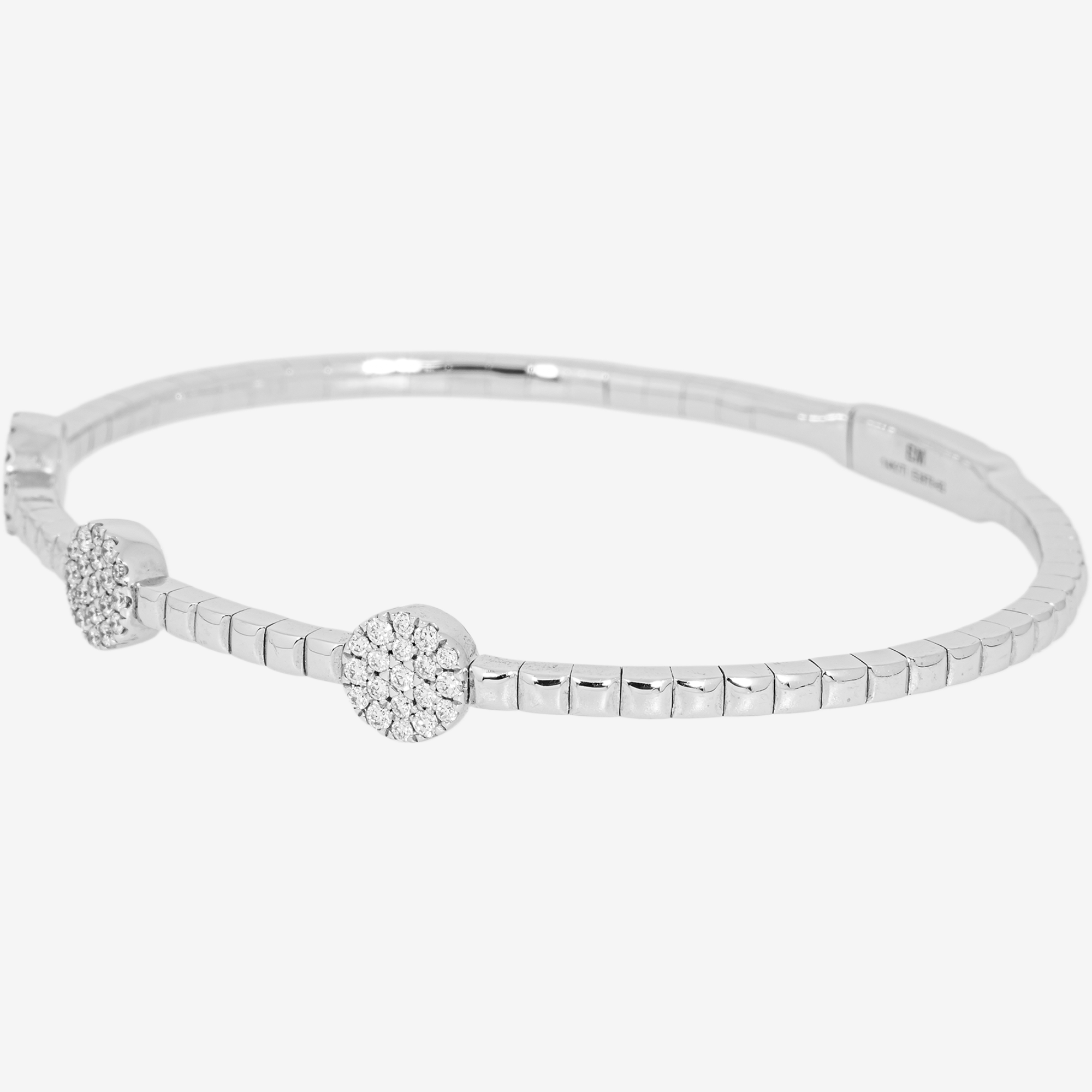 WHITE 3 CIRCLE DIAMOND BANGLE