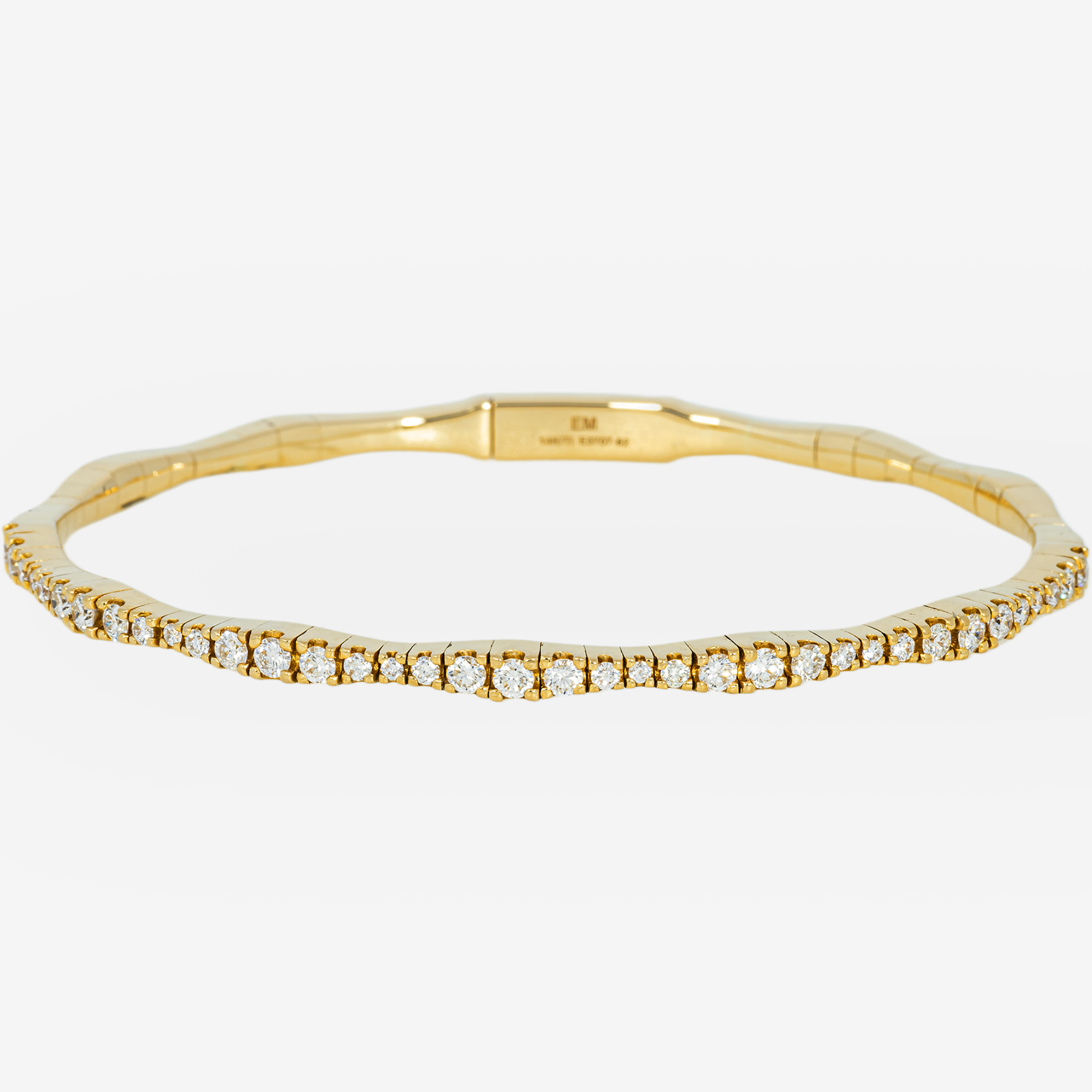 YELLOW TENNIS HALF DIAMOND BANGLE