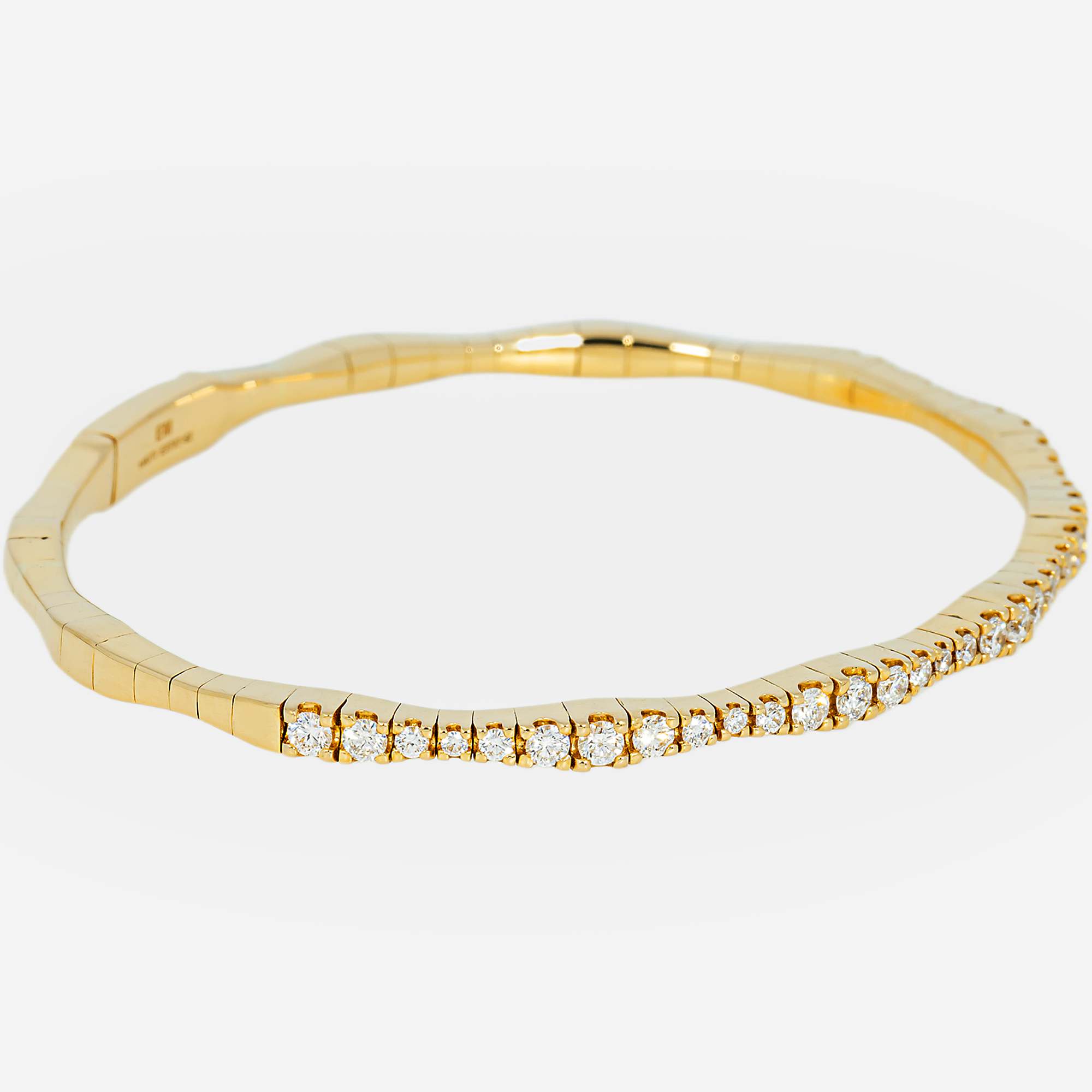 YELLOW TENNIS HALF DIAMOND BANGLE