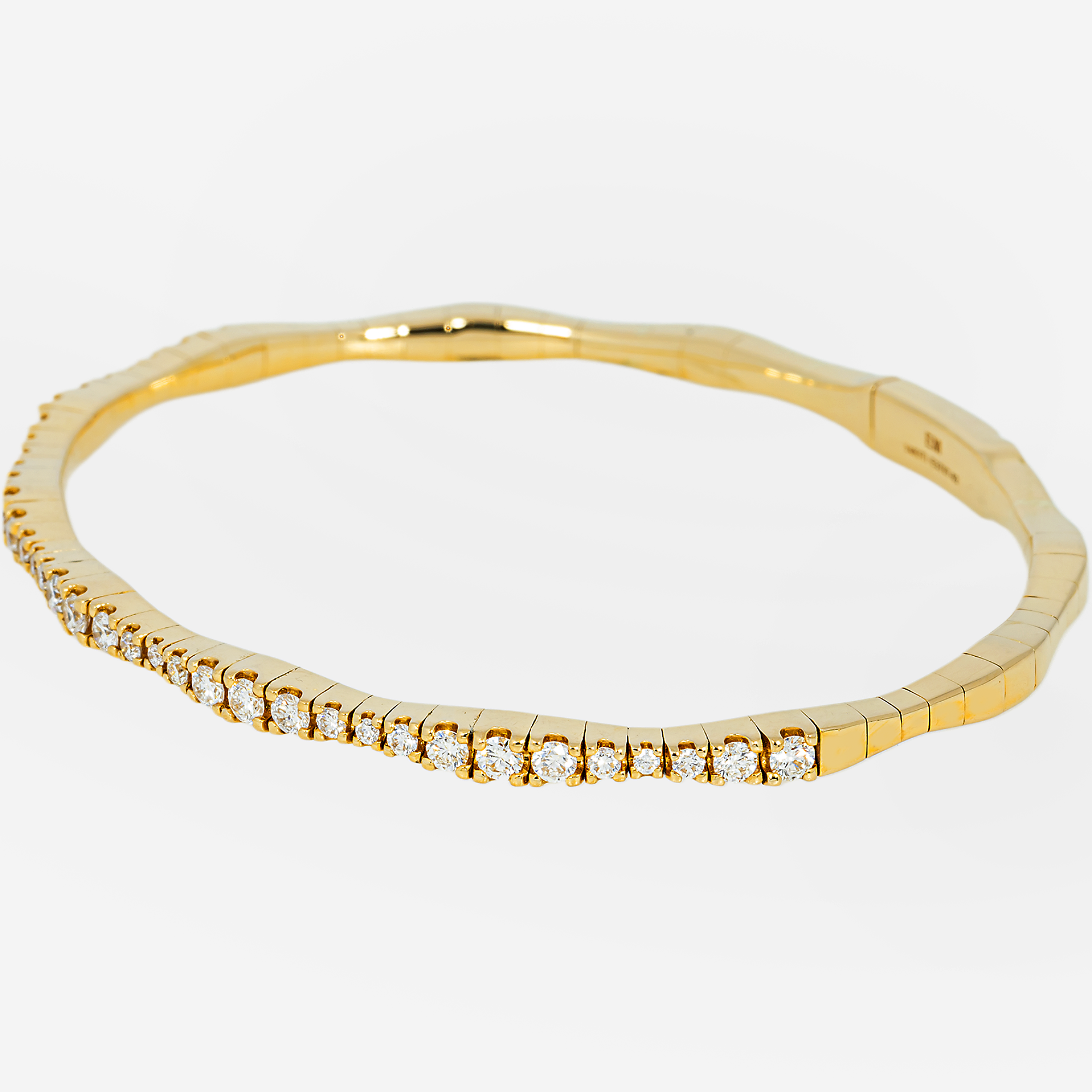 YELLOW TENNIS HALF DIAMOND BANGLE
