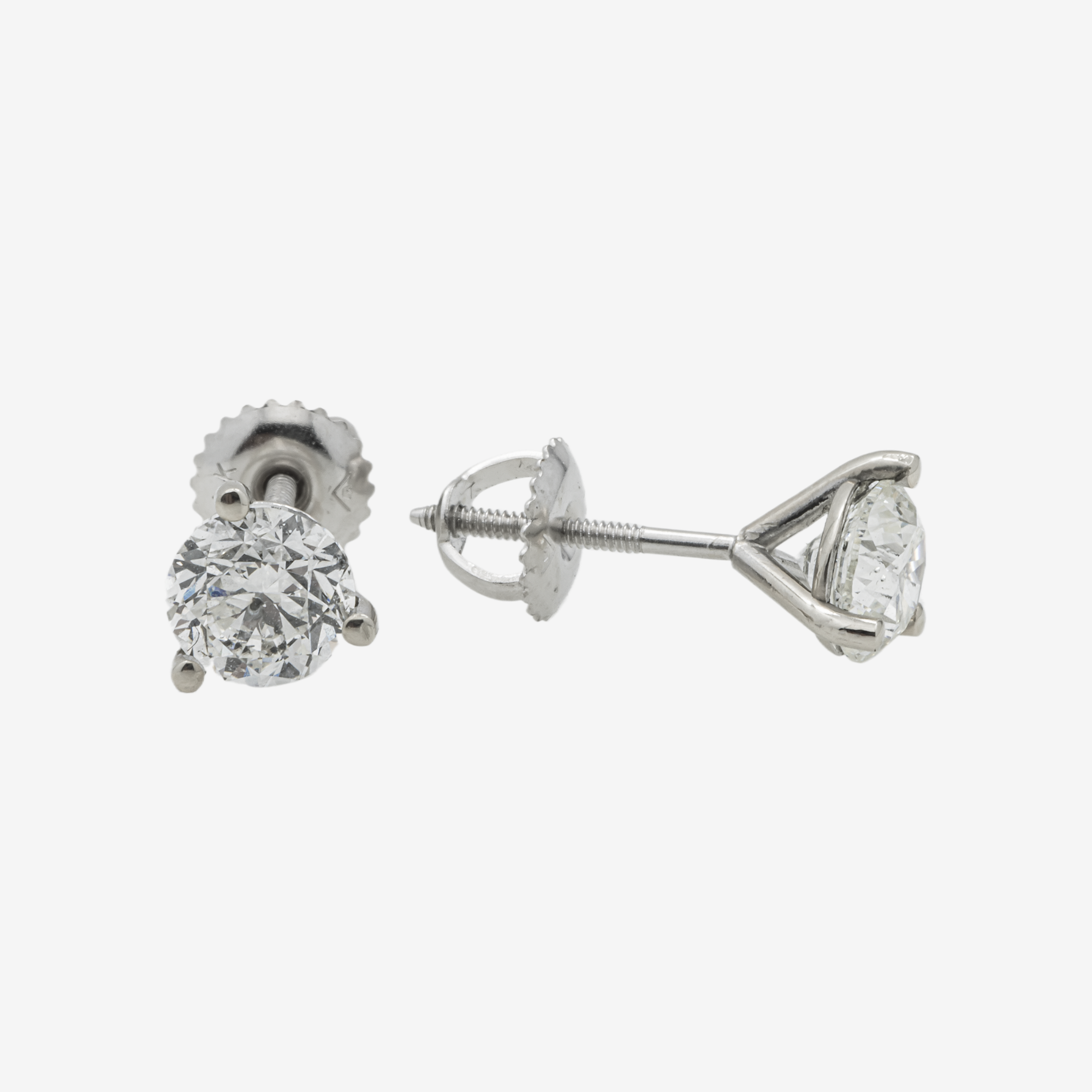 WHITE DIAMOND STUD EARRINGS