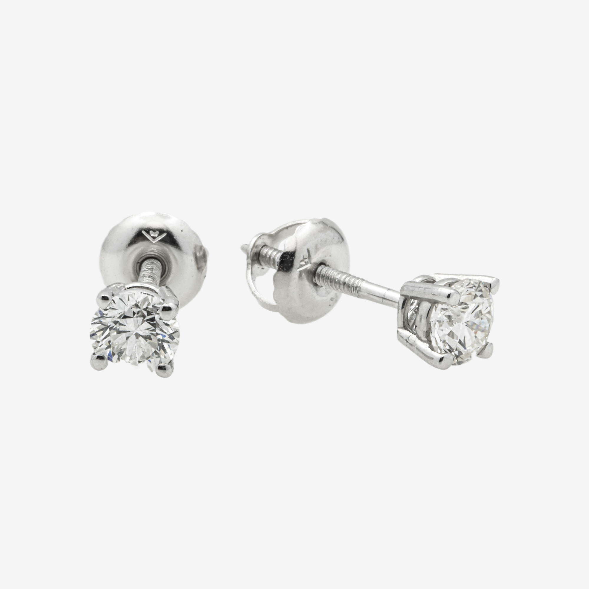 WHITE DIAMOND STUD EARRINGS