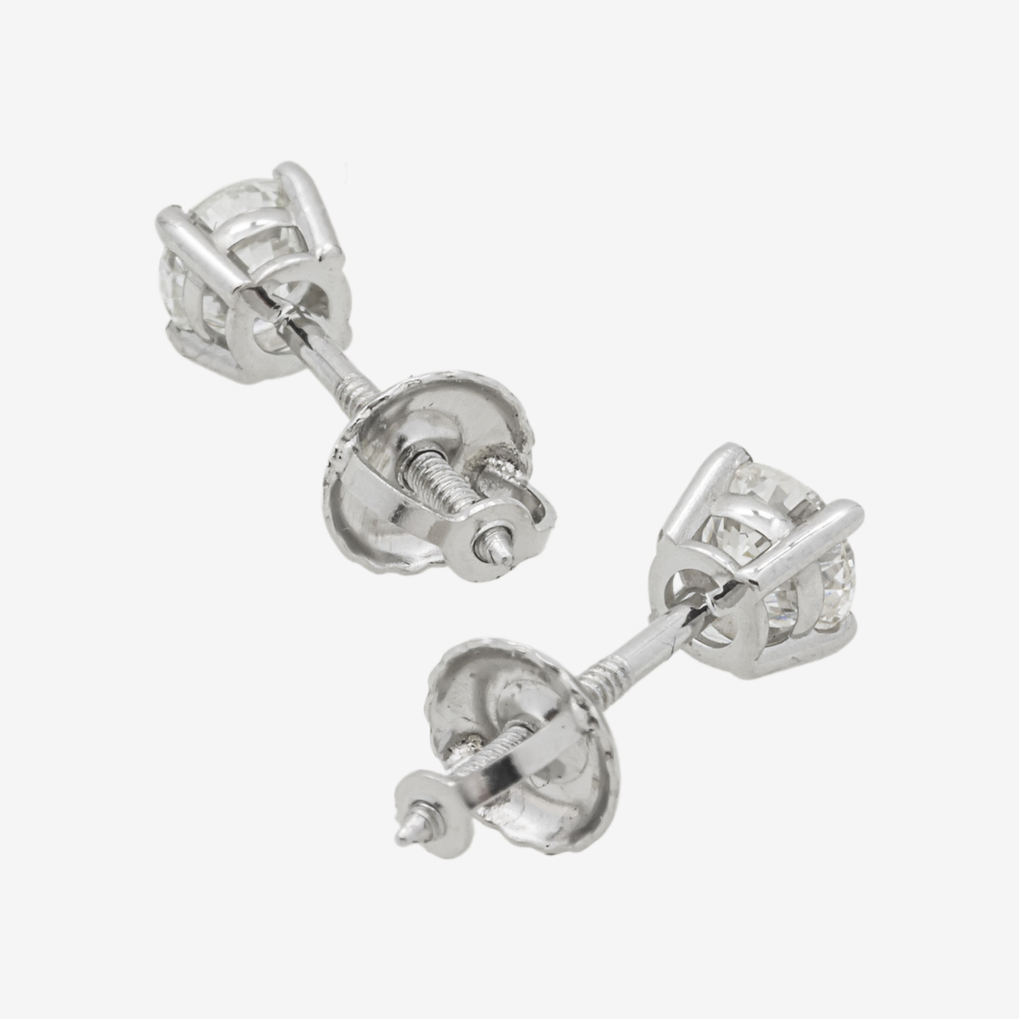 WHITE DIAMOND STUD EARRINGS