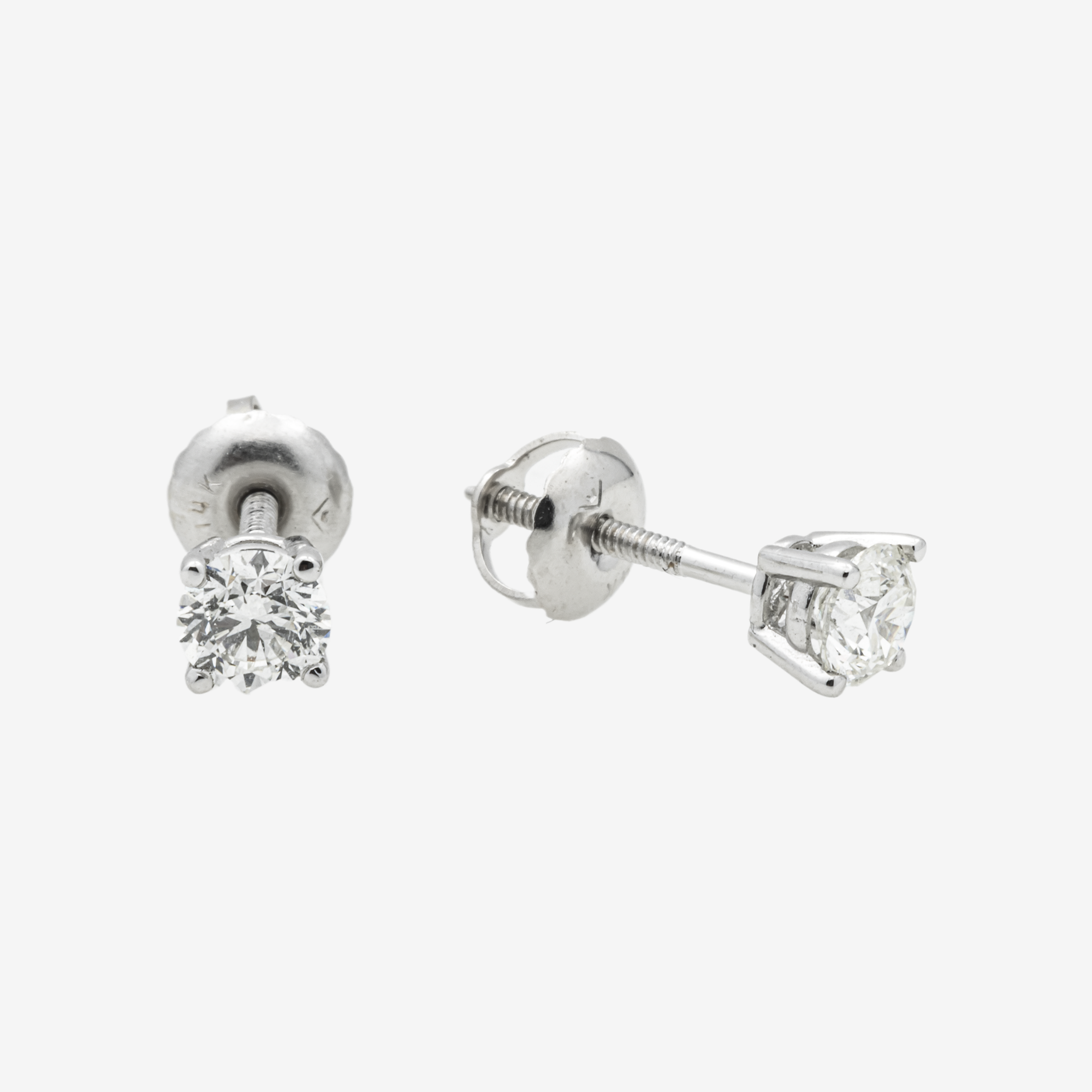 WHITE DIAMOND STUD EARRINGS .7CT DIAMONDS