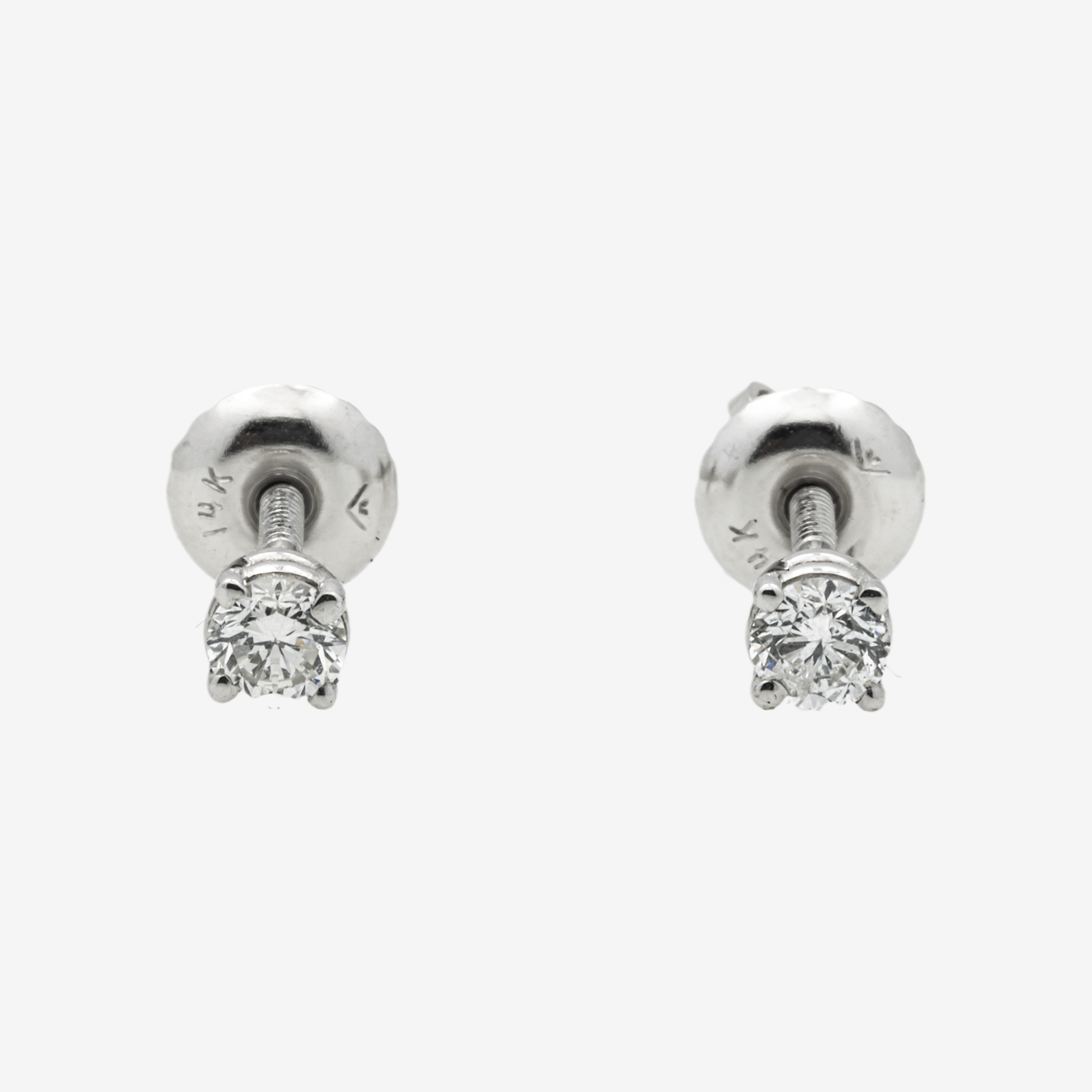 WHITE DIAMOND STUD EARRINGS .25CT DIAMONDS