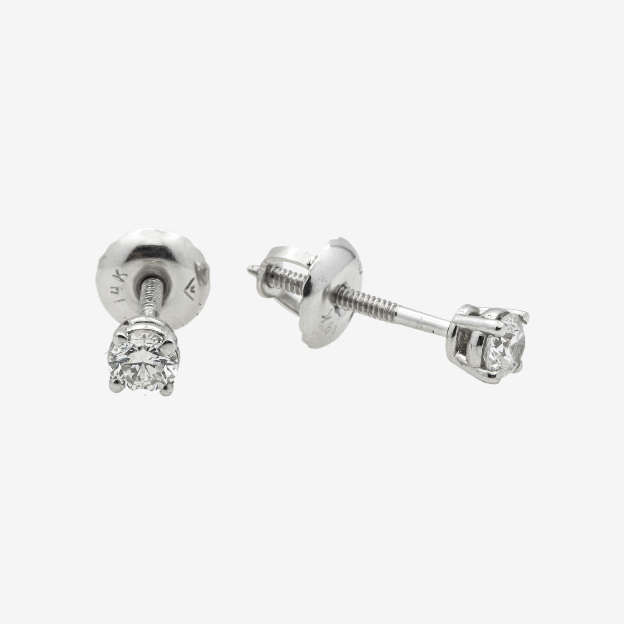 WHITE DIAMOND STUD EARRINGS .25CT DIAMONDS