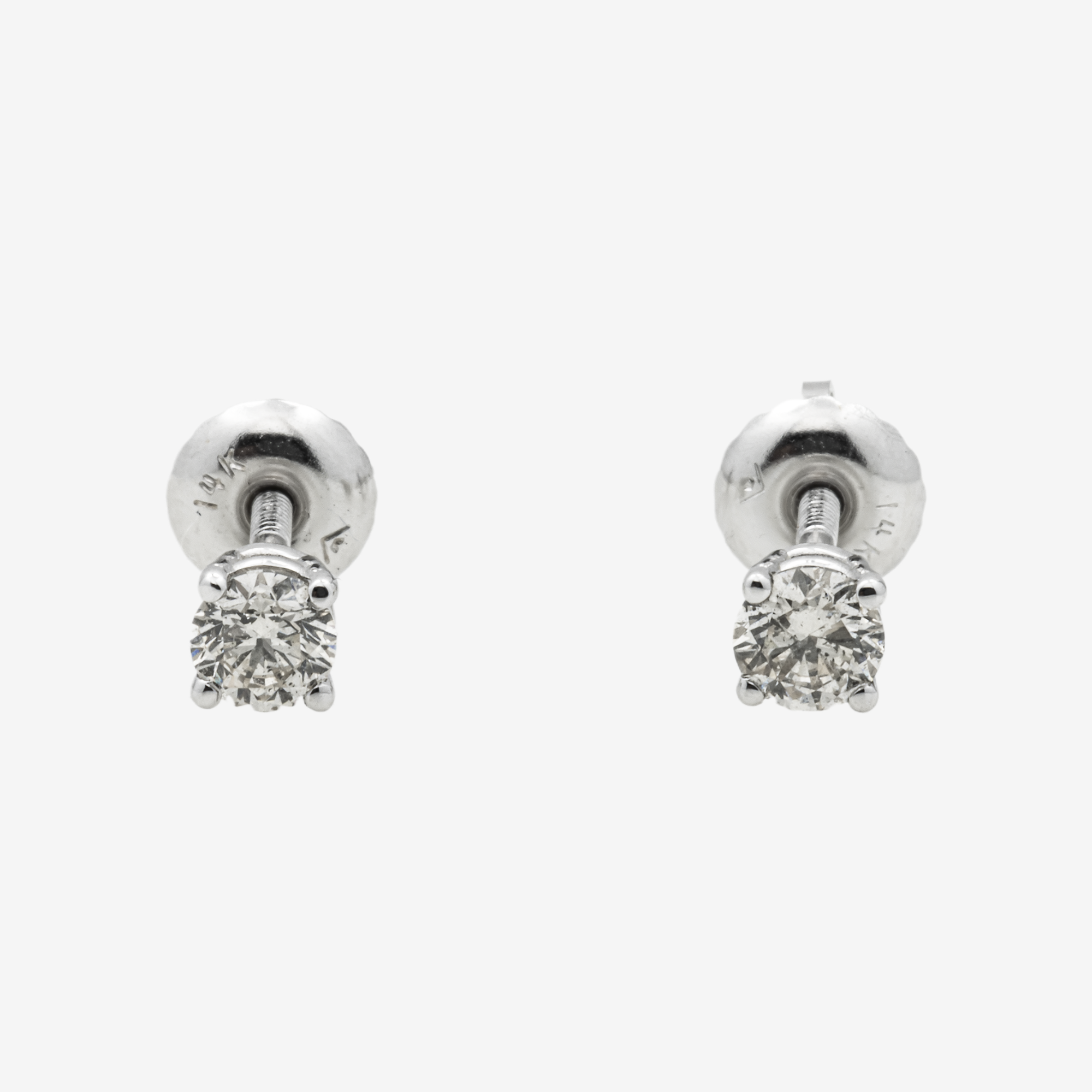 WHITE DIAMOND STUD EARRINGS .30CT DIAMONDS