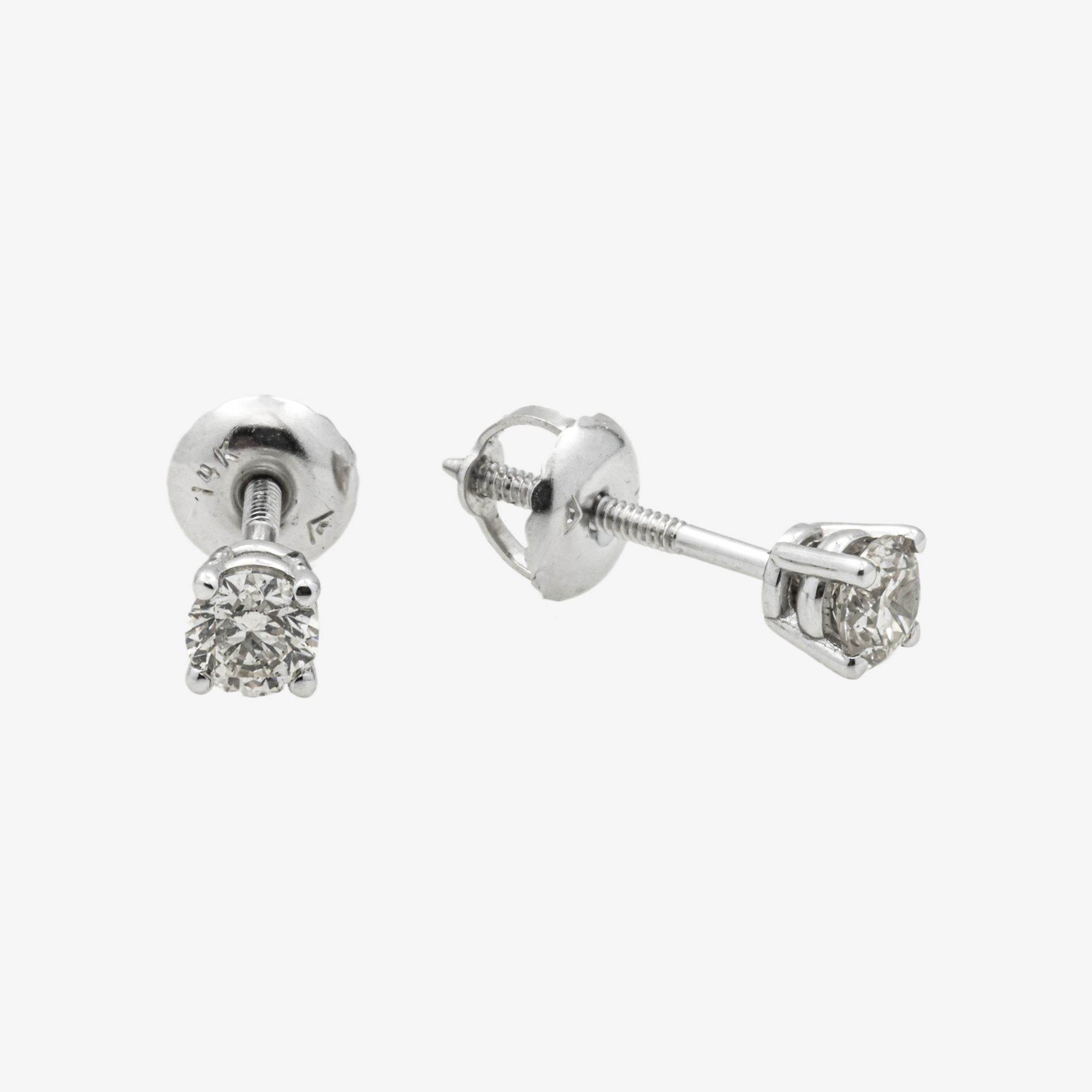WHITE DIAMOND STUD EARRINGS .30CT DIAMONDS
