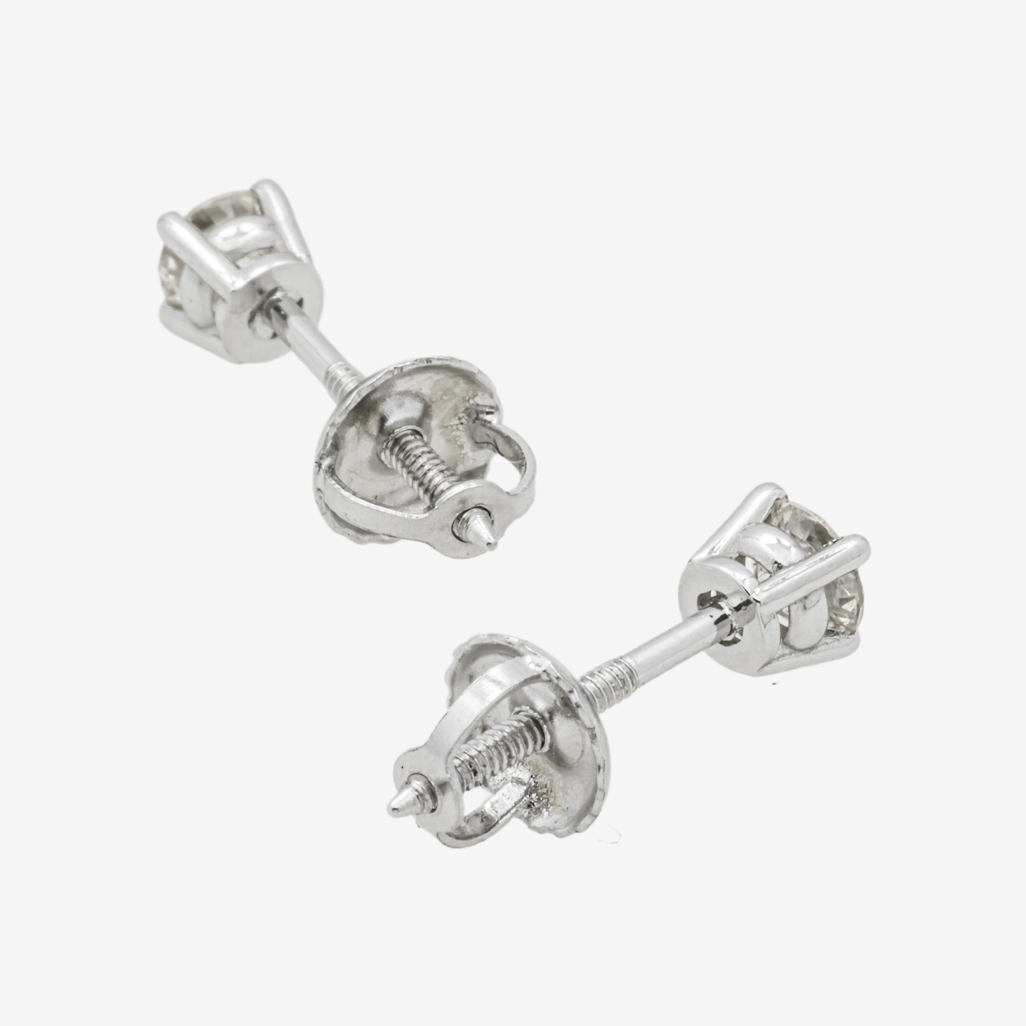 WHITE DIAMOND STUD EARRINGS .30CT DIAMONDS
