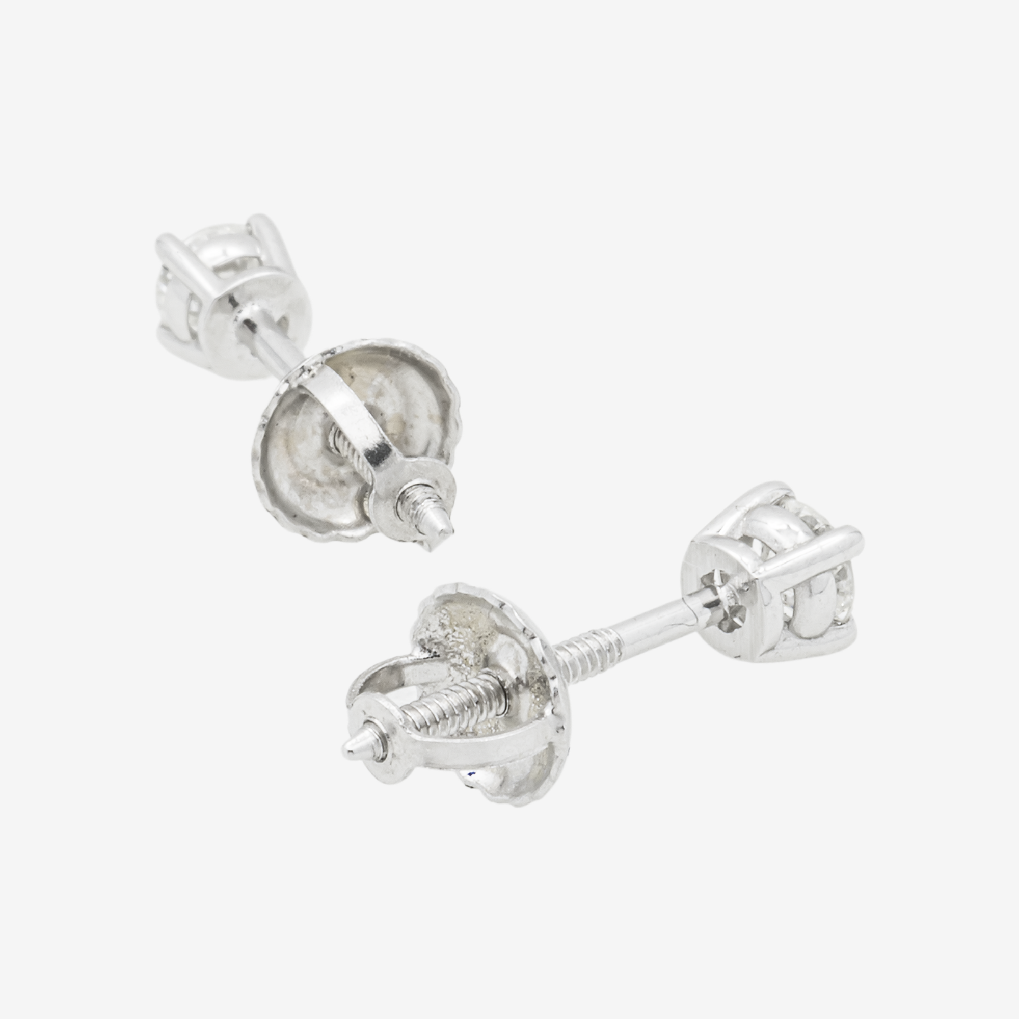 WHITE DIAMOND STUD EARRINGS .2CT DIAMONDS