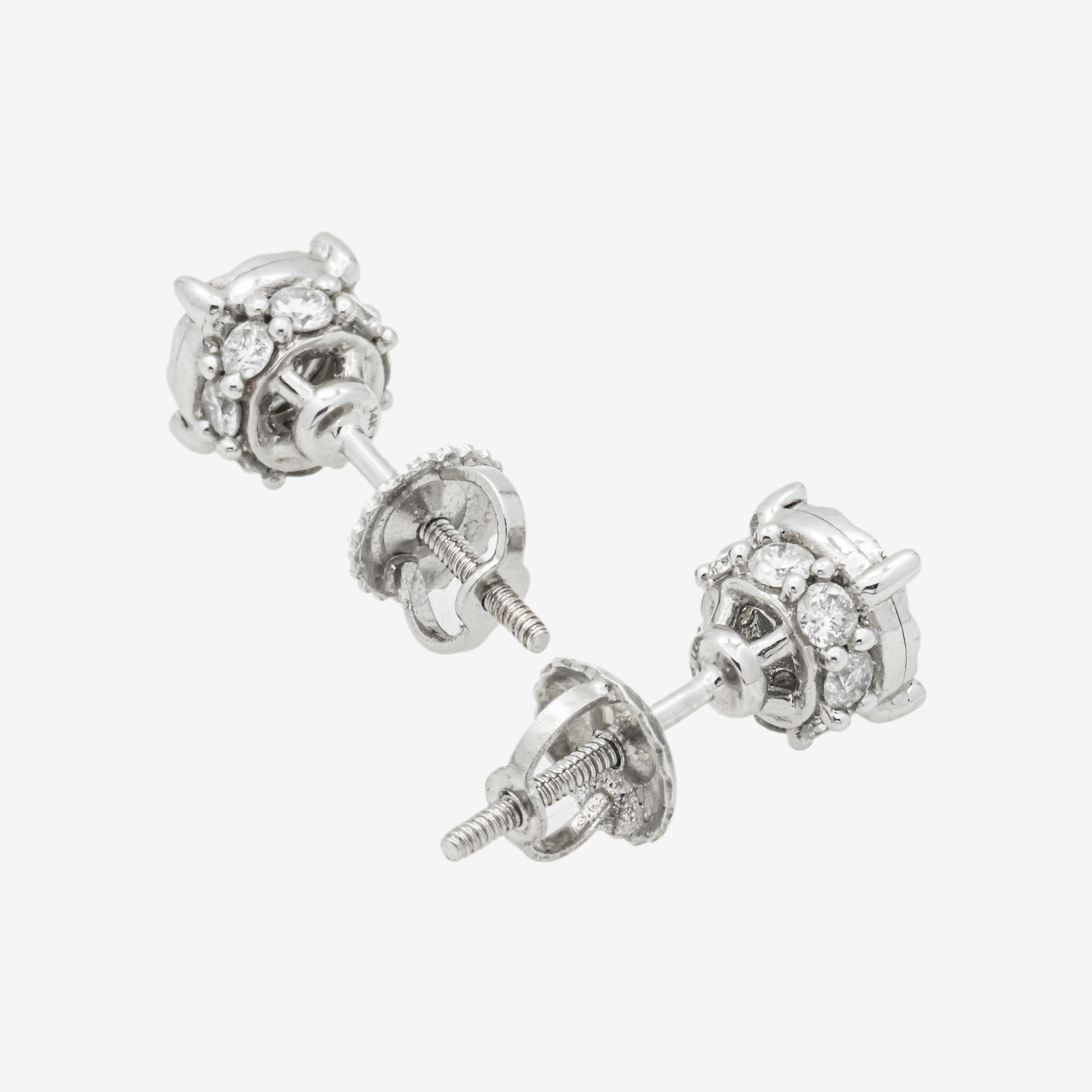 WHITE DIAMOND CIRCLE EARRINGS