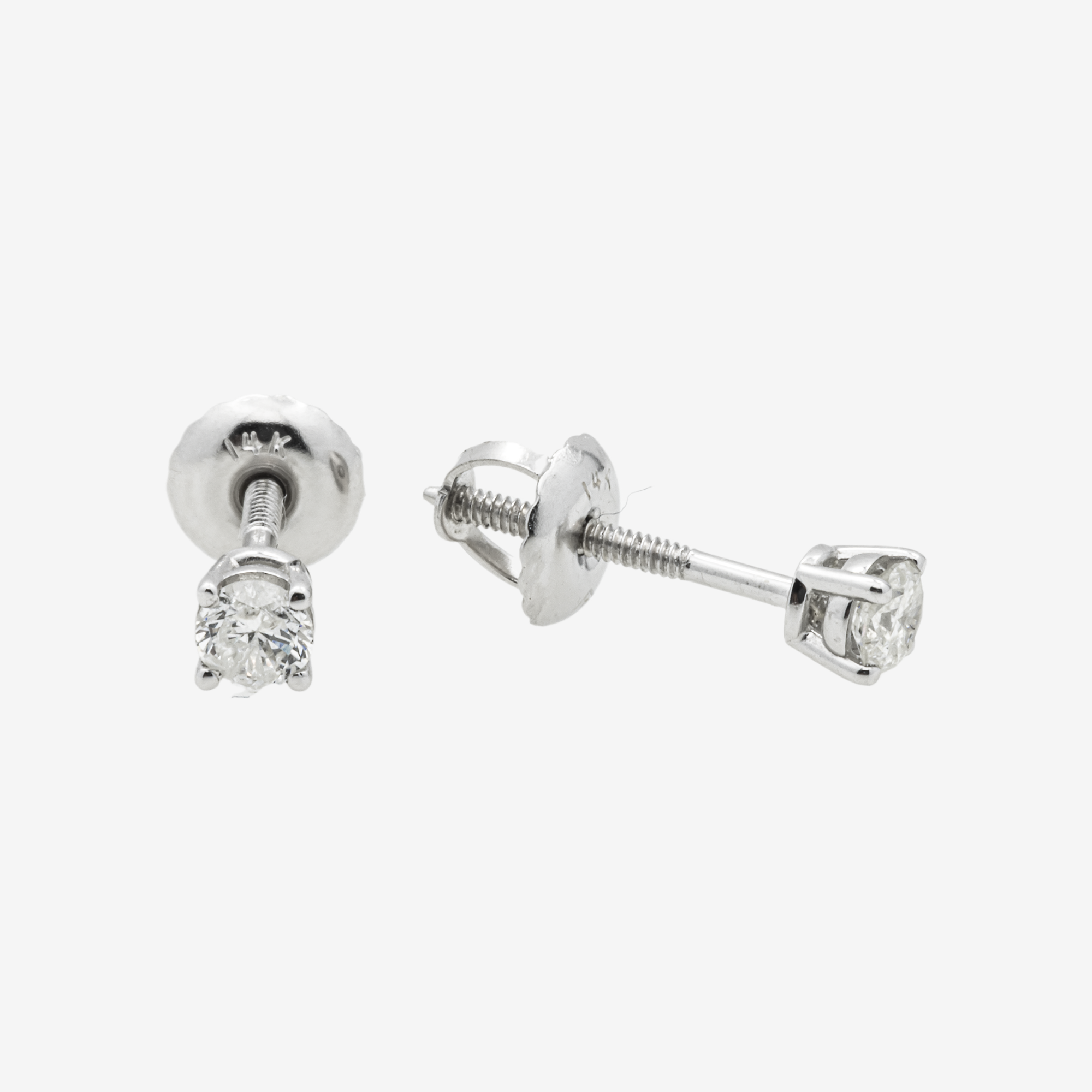 WHITE DIAMOND STUD EARRINGS