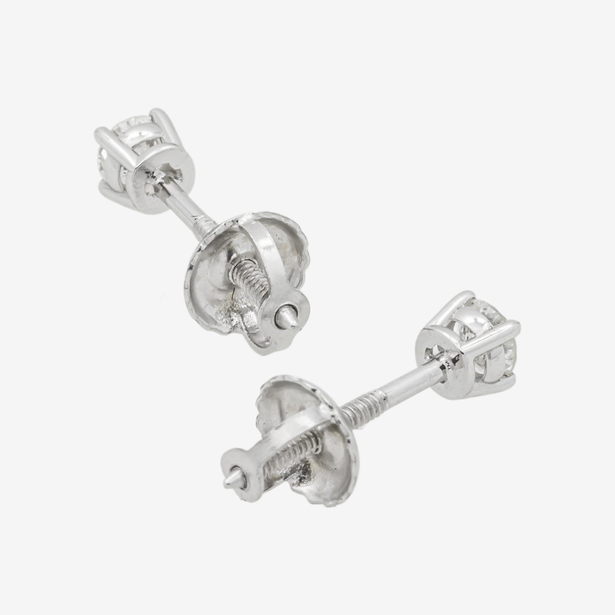 WHITE DIAMOND STUD EARRINGS