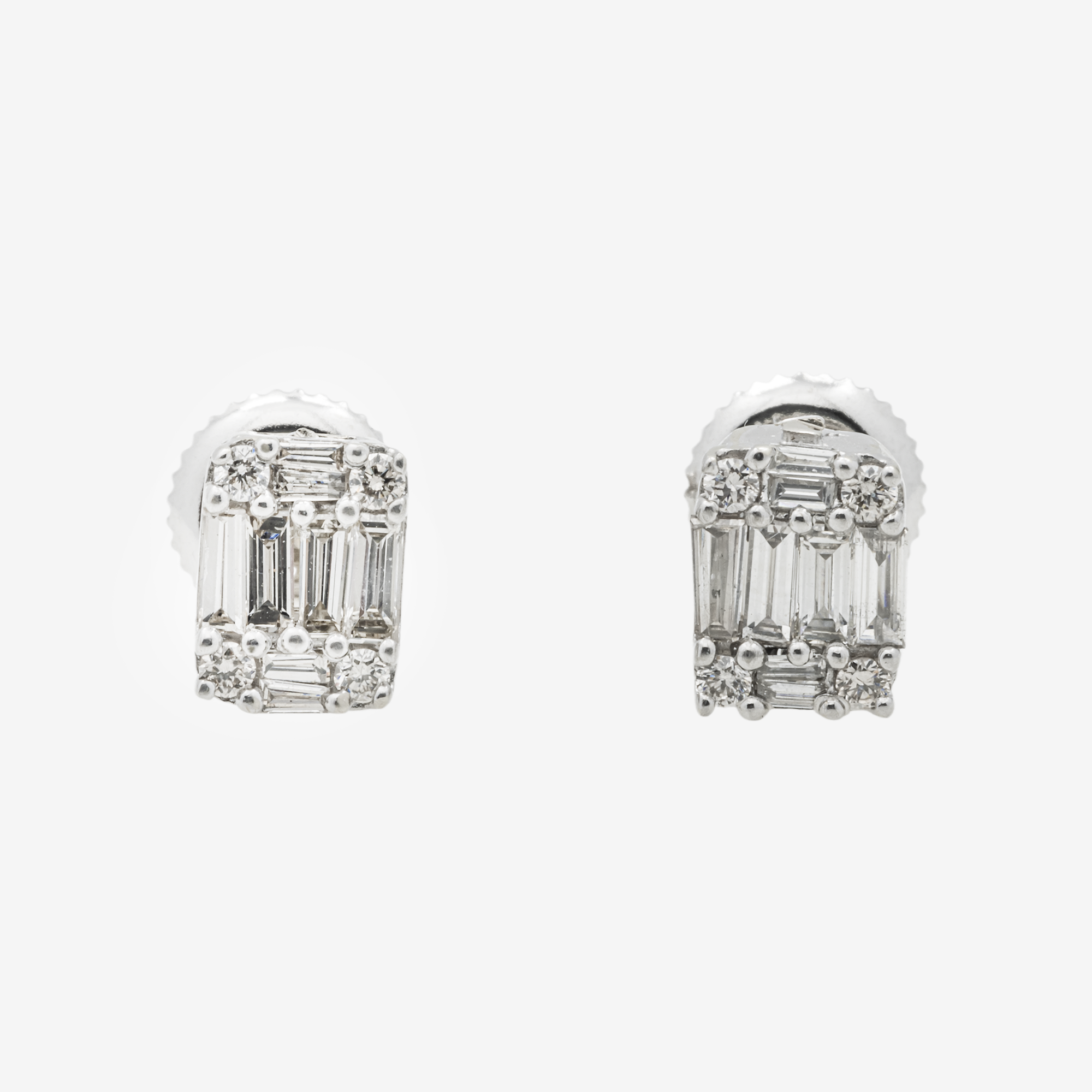 WHITE 1.96CT DIAMOND BAGUETTE EARRINGS