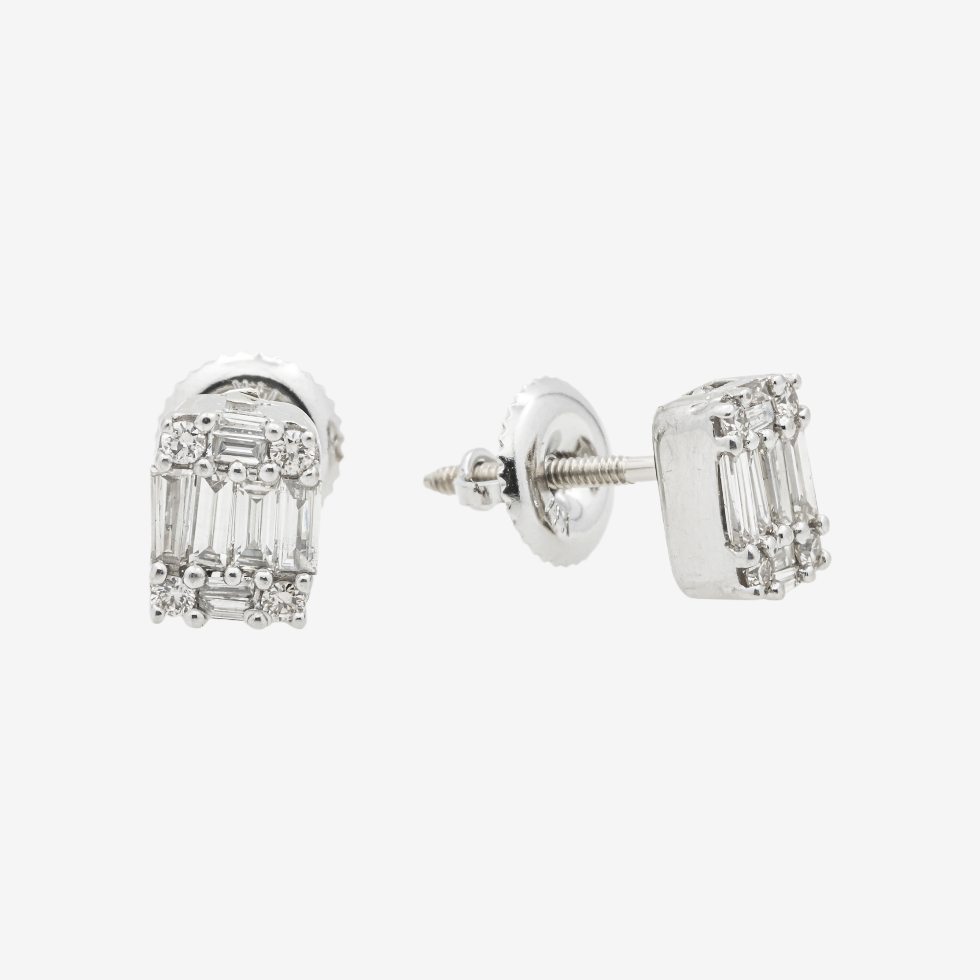 WHITE 1.96CT DIAMOND BAGUETTE EARRINGS