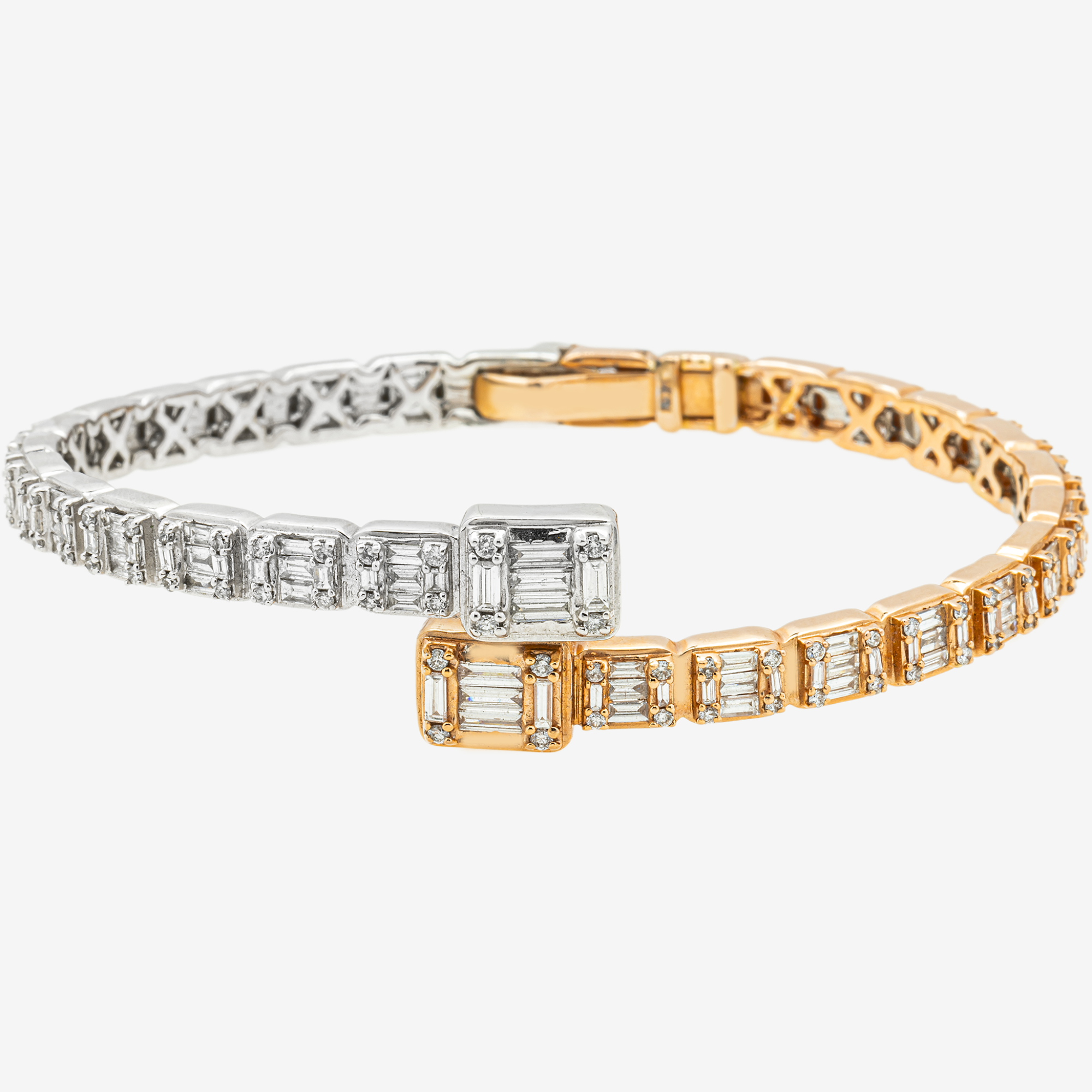 TWO TONE 5.48CT BAGUETTE BRACELET (Copy)