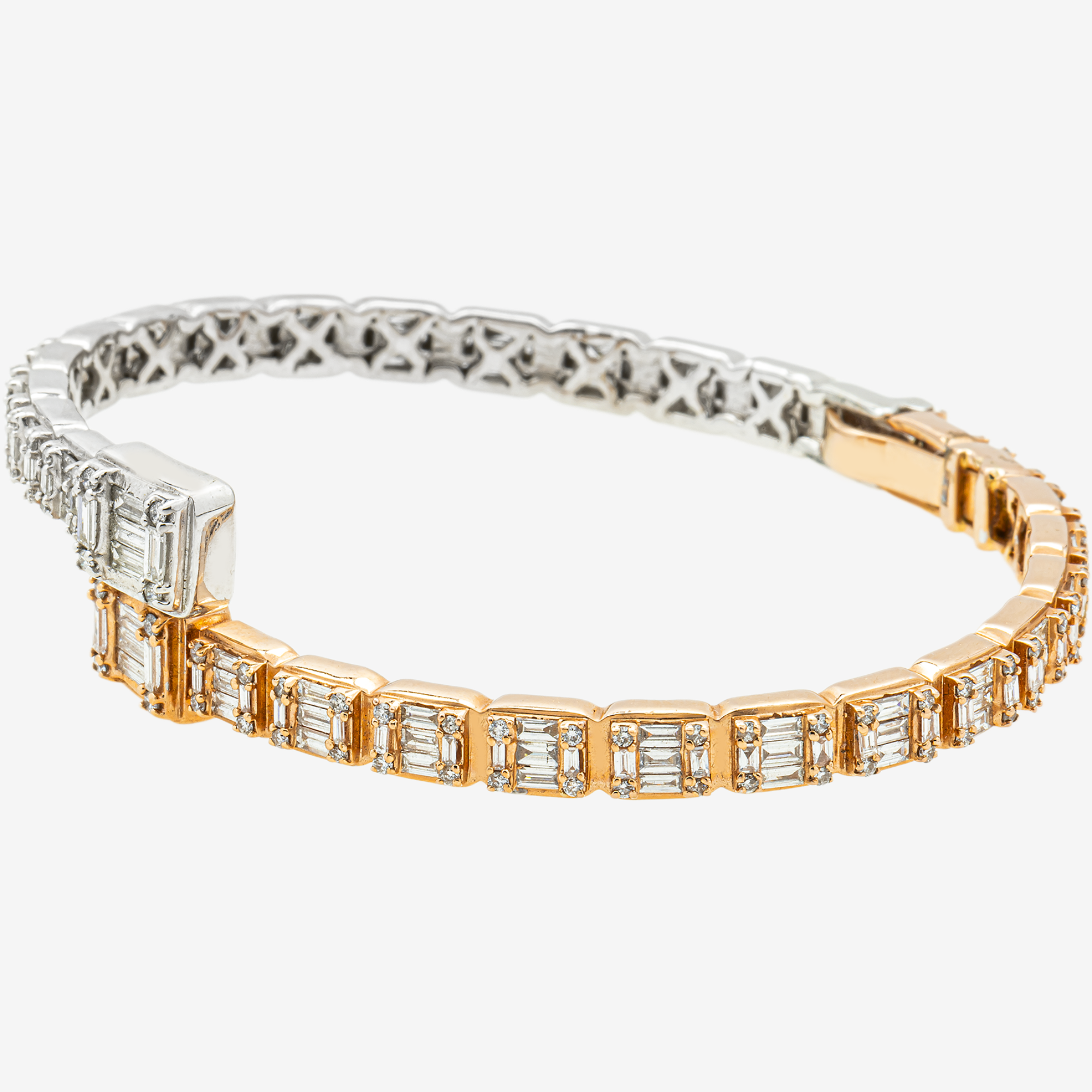 TWO TONE 5.48CT BAGUETTE BRACELET (Copy)