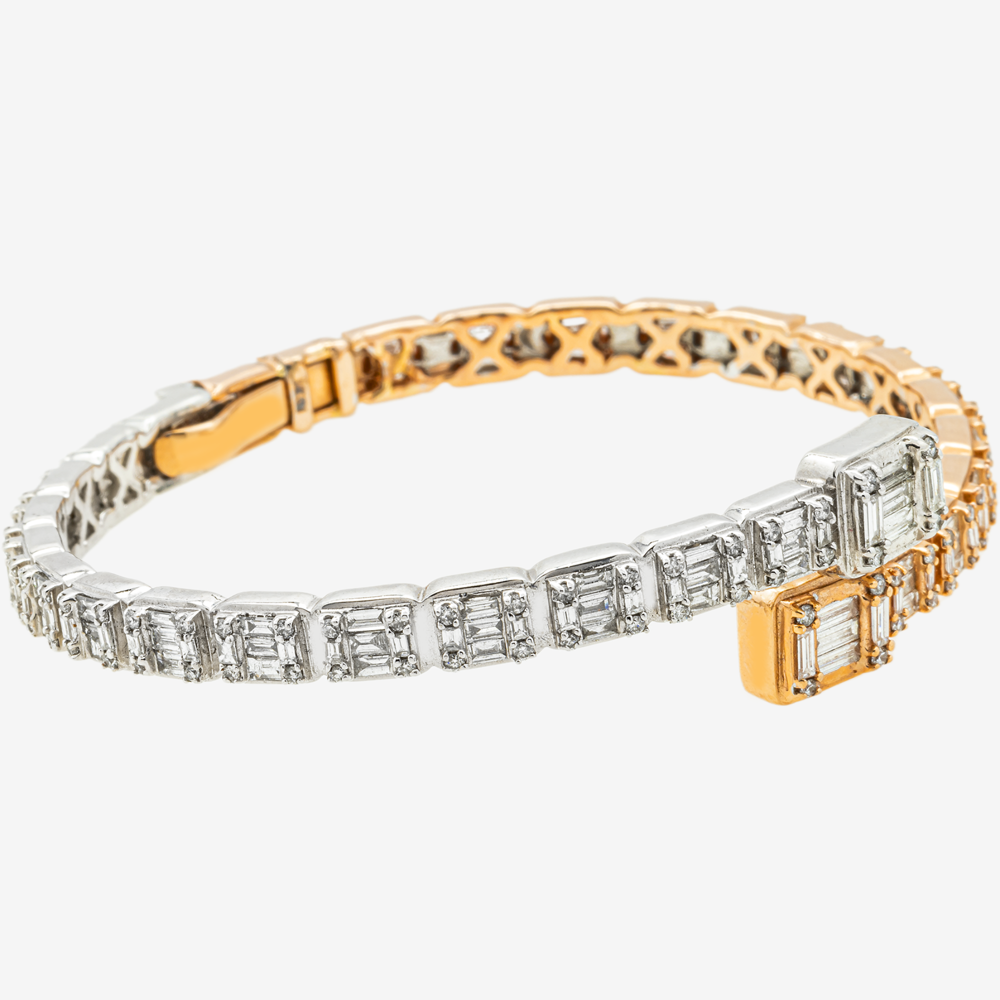 TWO TONE 5.48CT BAGUETTE BRACELET (Copy)