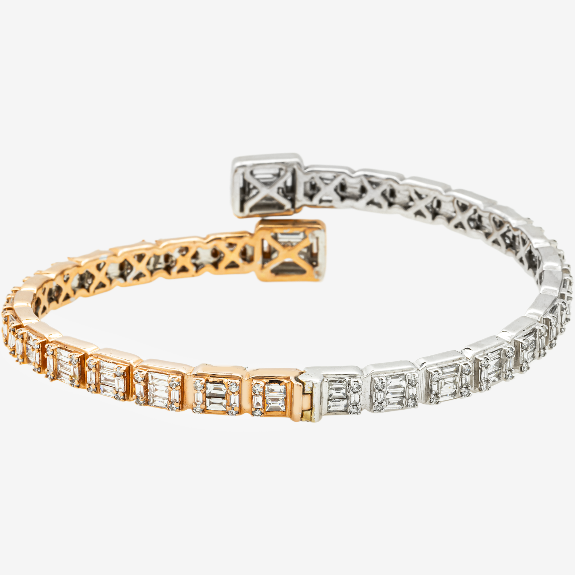 TWO TONE 5.48CT BAGUETTE BRACELET (Copy)