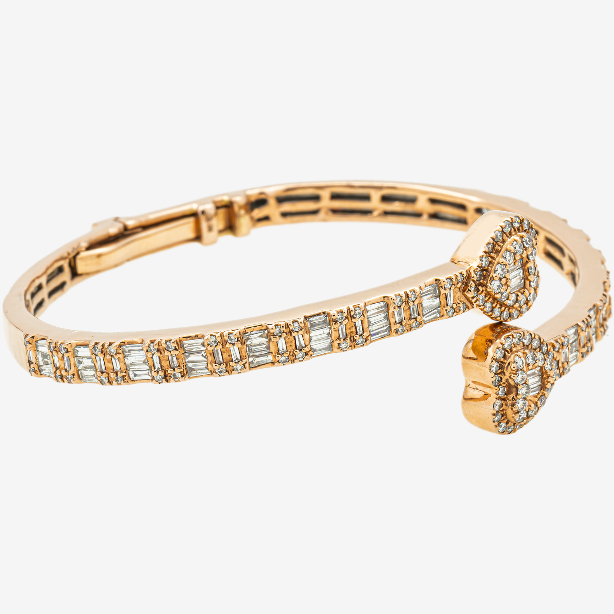 ROSE HEART 3.5CT BAGUETTE BRACELET