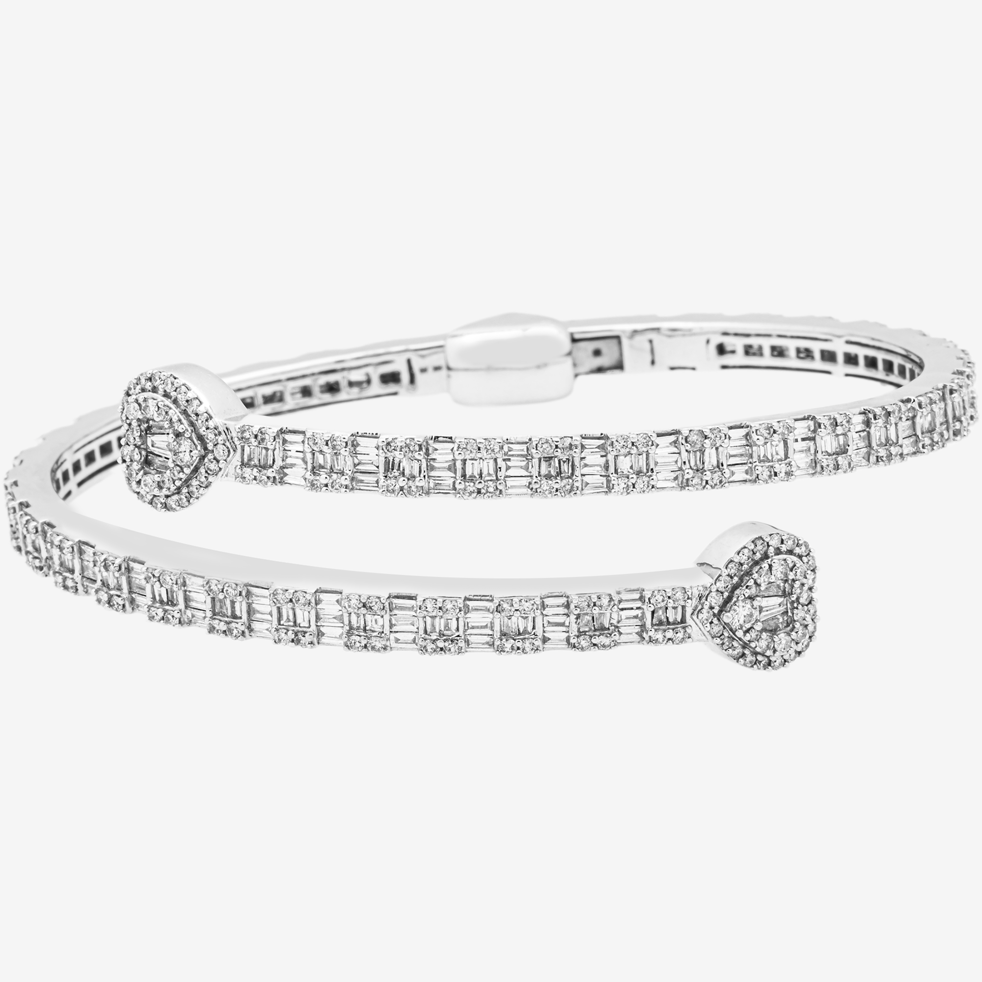 WHITE HEART 3.5CT BAGUETTE BRACELET