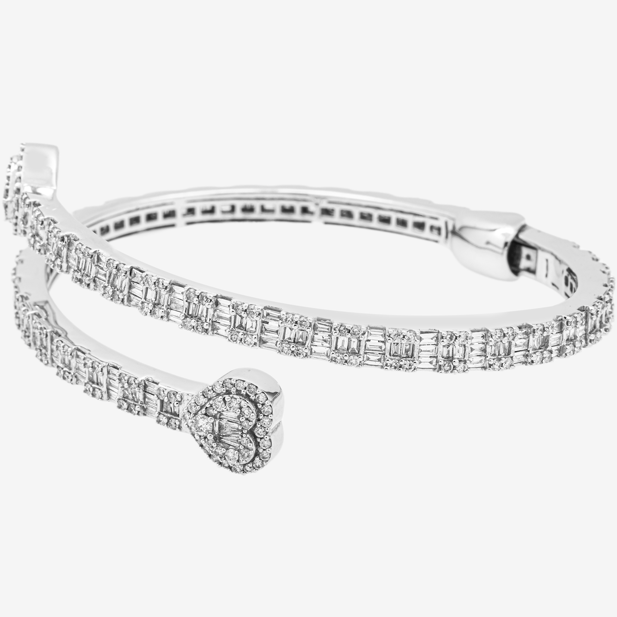 WHITE HEART 3.5CT BAGUETTE BRACELET
