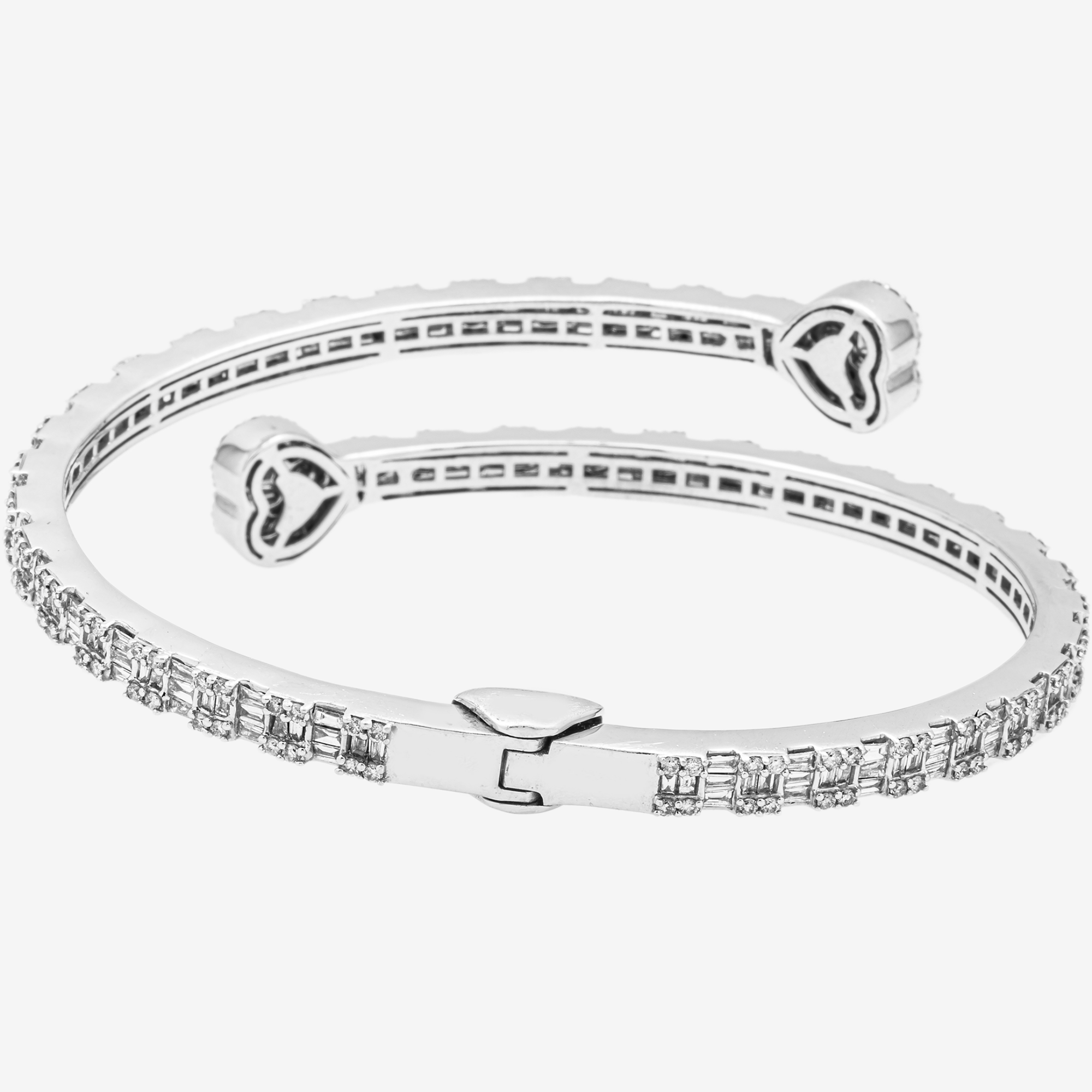 WHITE HEART 3.5CT BAGUETTE BRACELET