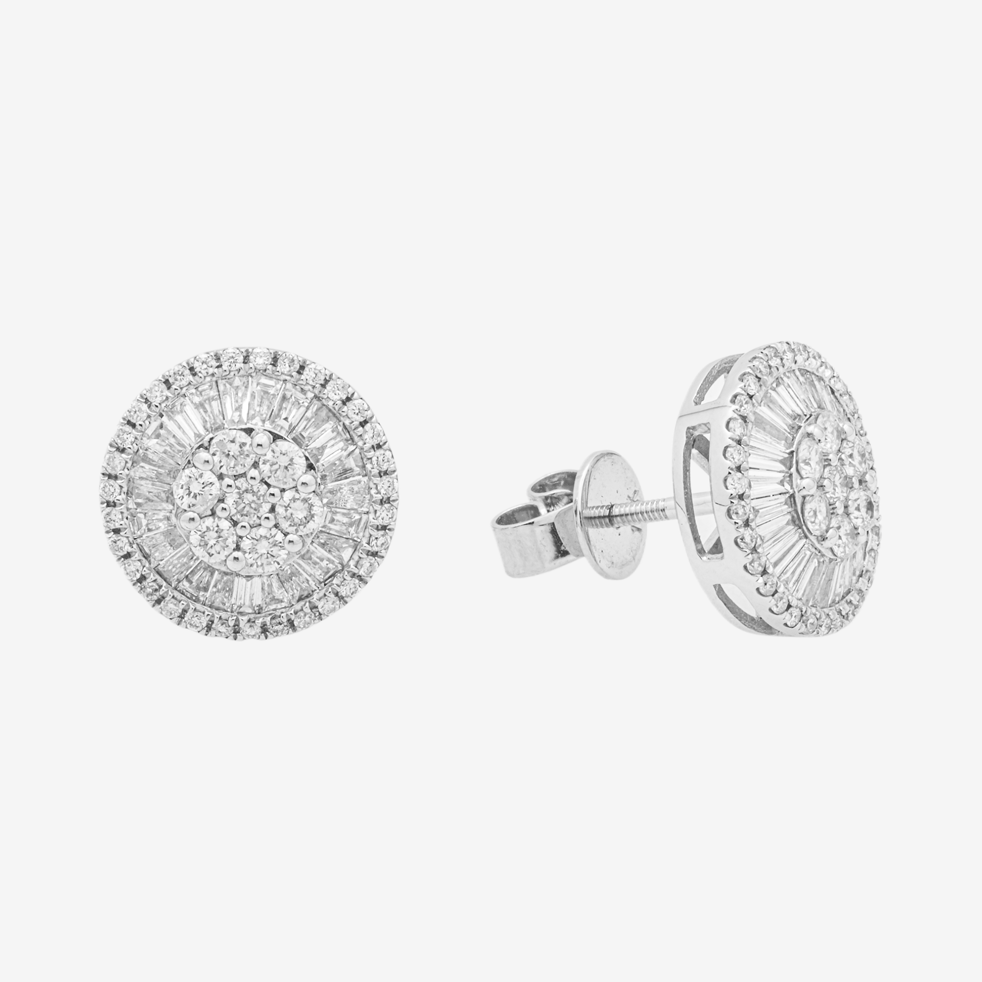 WHITE 1.48CT DIAMOND CIRCLE EARRINGS
