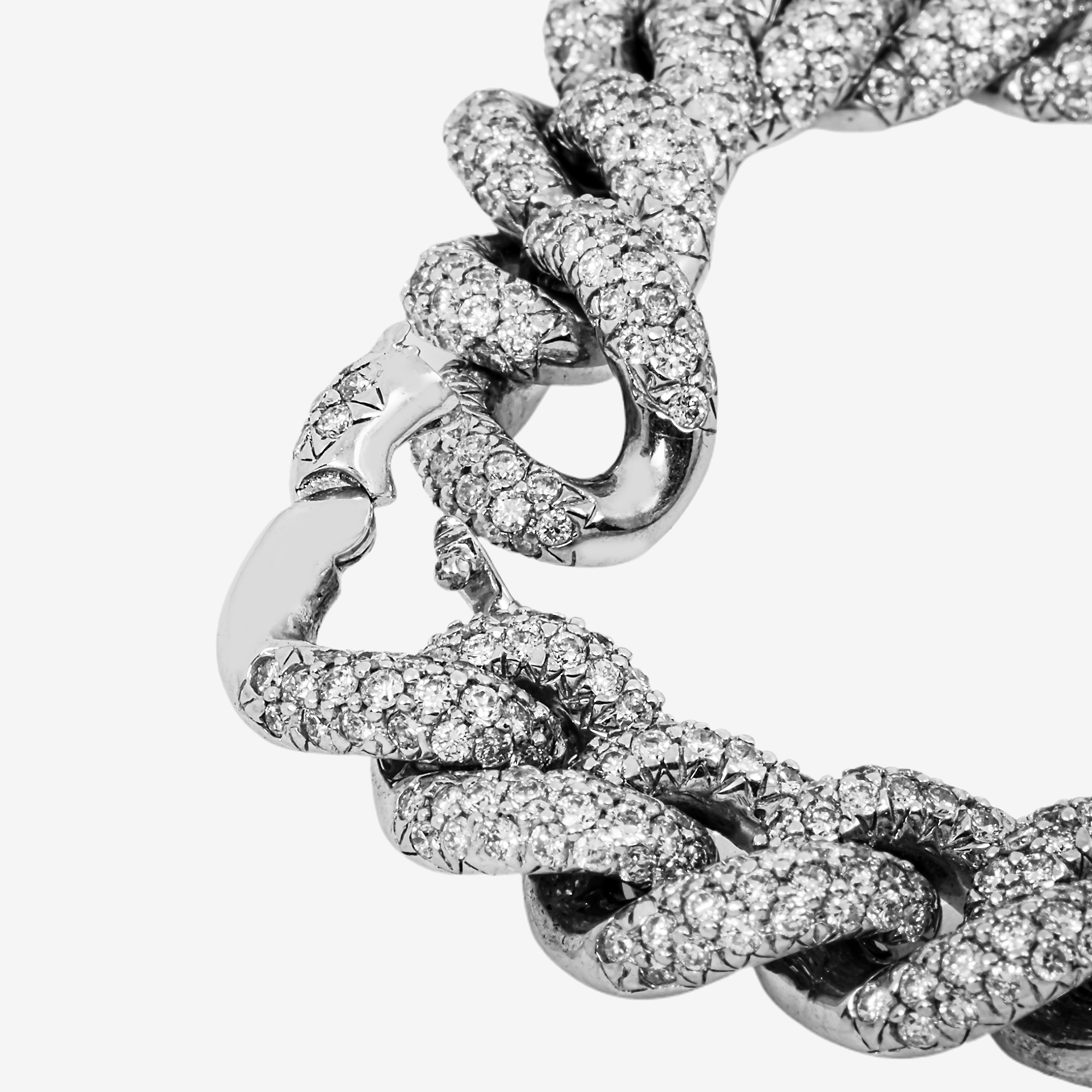 18K WHITE GOLD 7.25" / 13MM CUBAN BRACELET WITH 13CT DIAMONDS